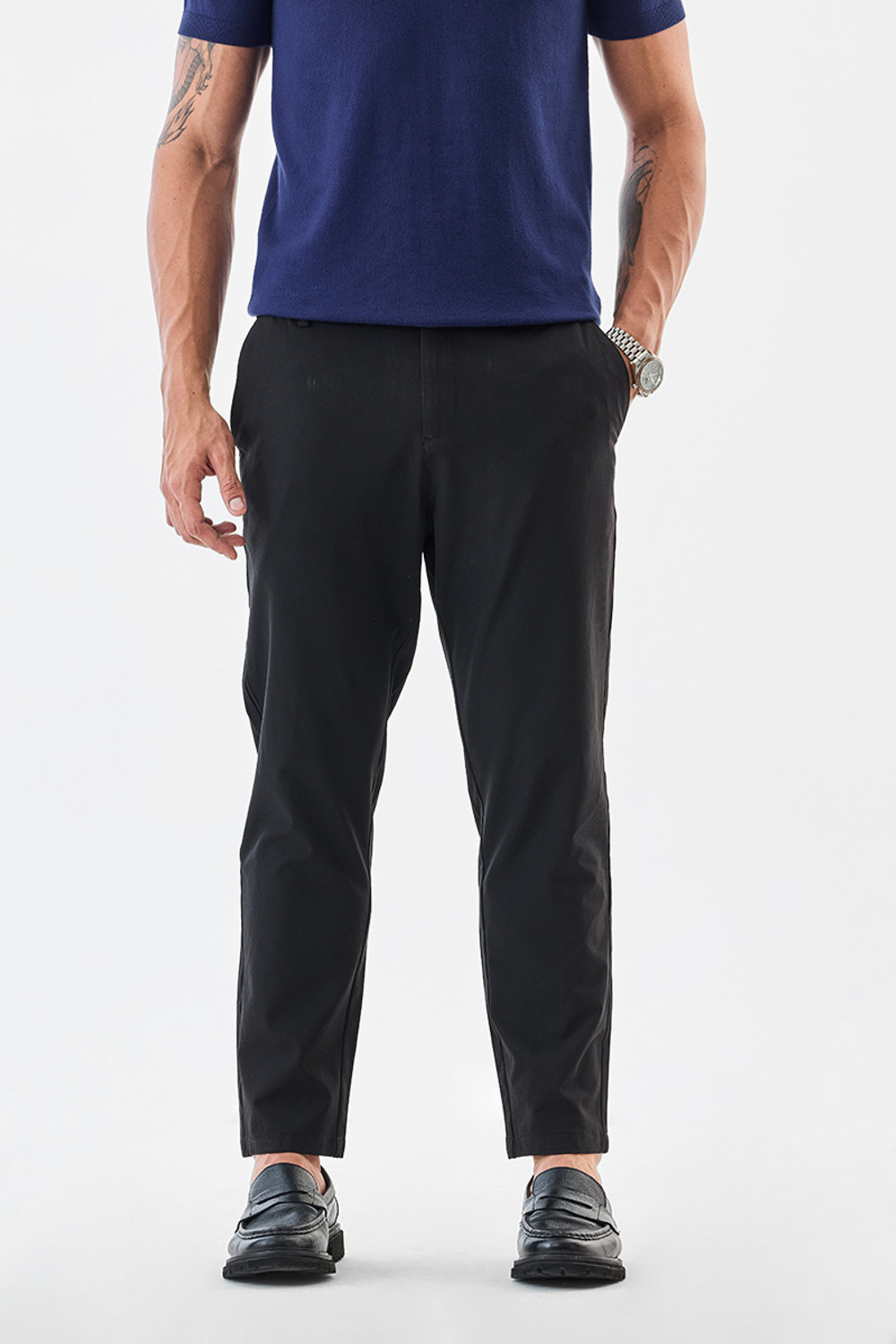 Image of Snitch Relaxed Men Black Trousers