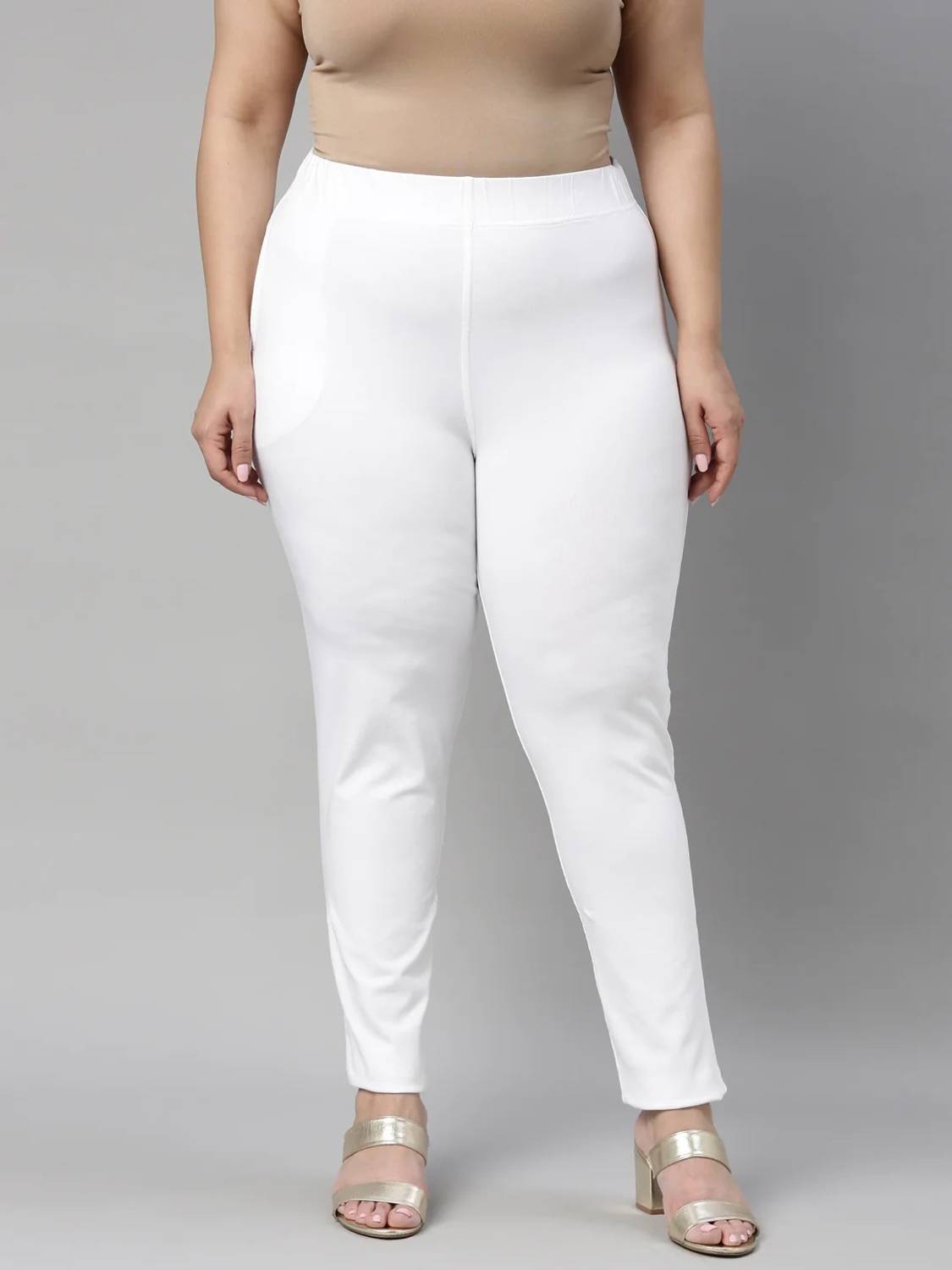 Alza Regular Fit Women White Trousers