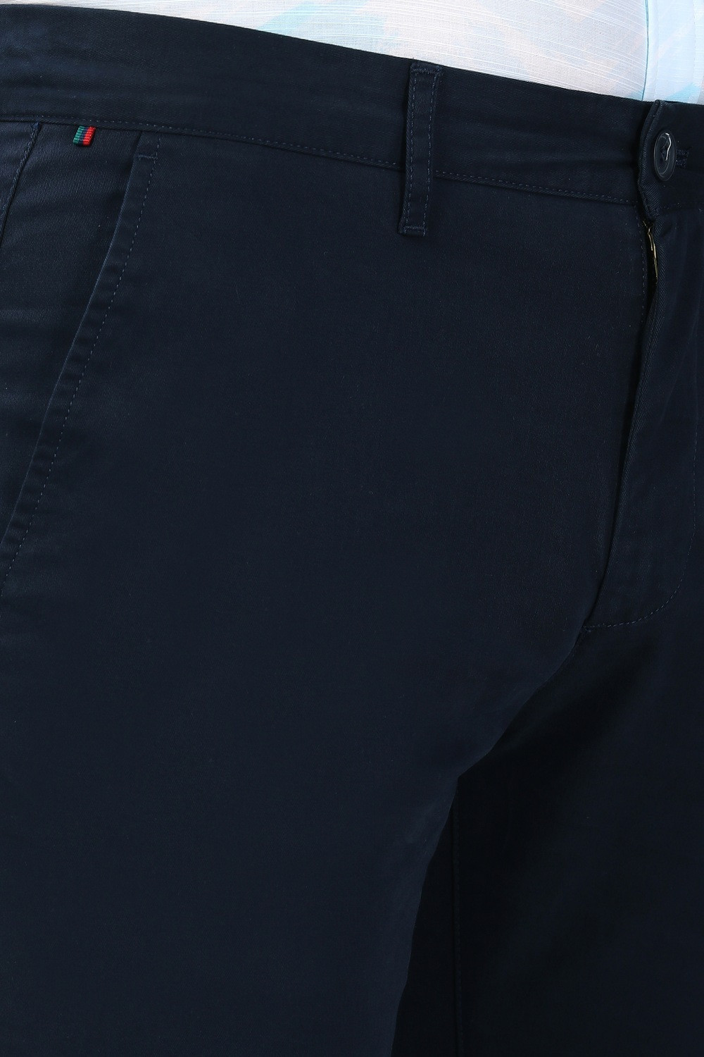 Image of PETER ENGLAND Slim Fit Men Dark Blue Trousers