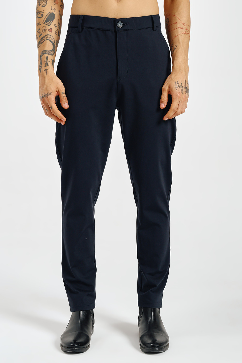 Image of KOR Straight Fit Men Blue Trousers