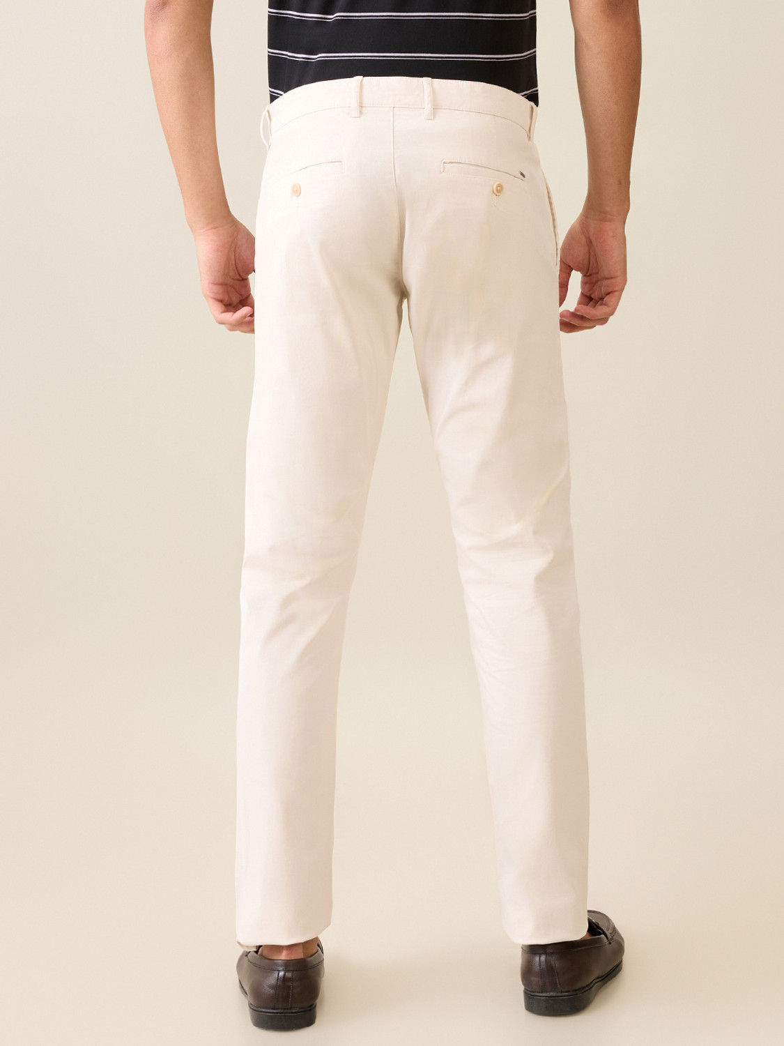 Image of PARX Tapered Men Beige Trousers
