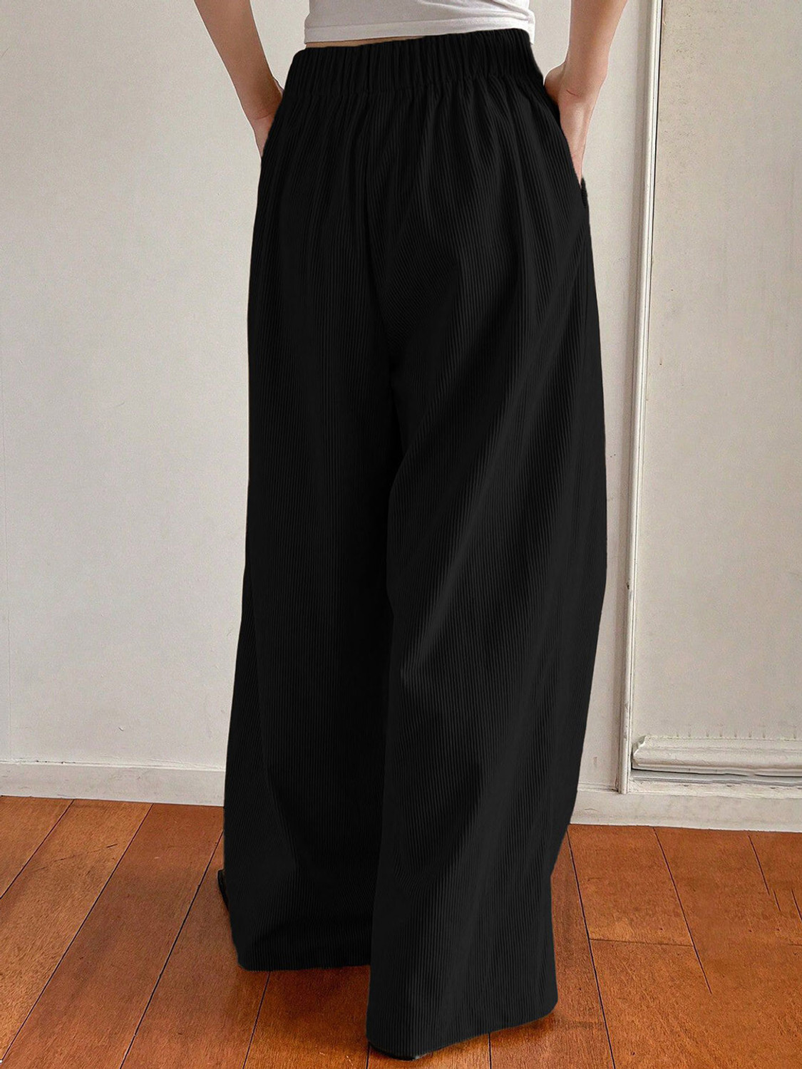 Image of KOTTY Loose Fit Women Black Trousers
