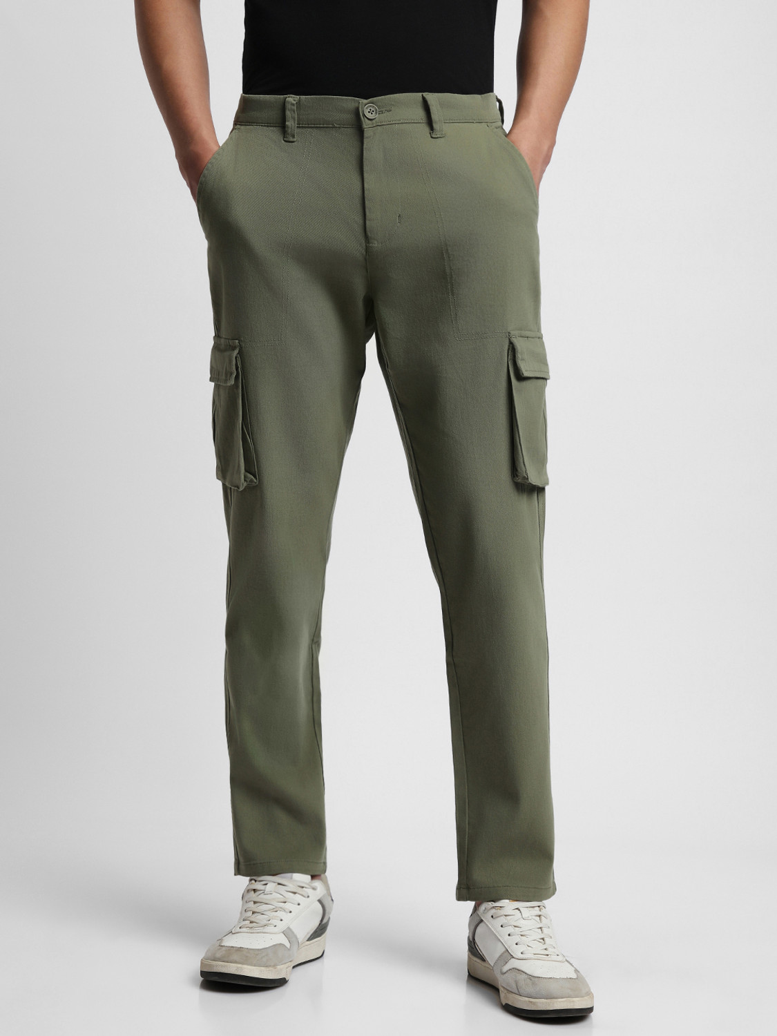 Image of Dennis Lingo Slim Fit Men Light Green Trousers