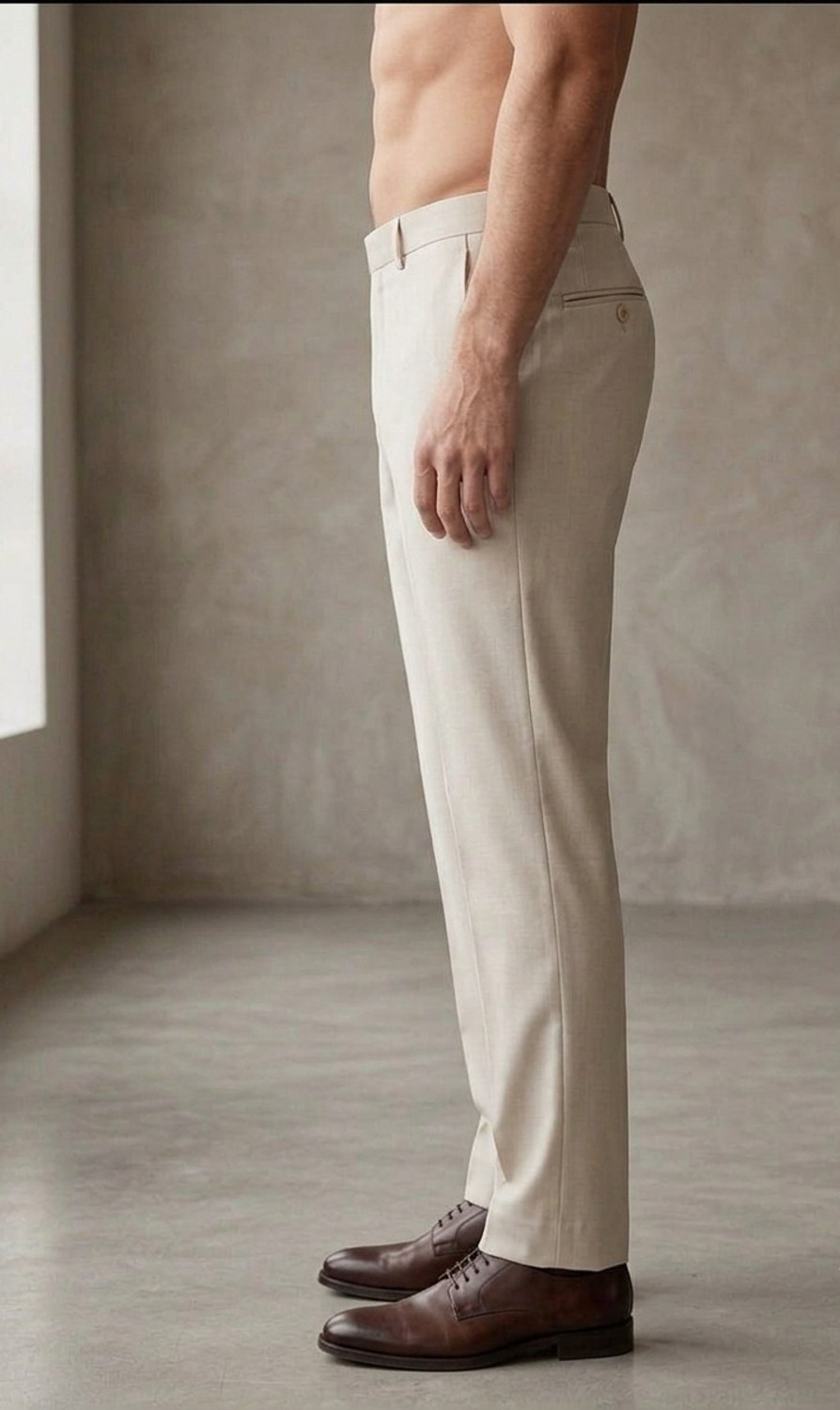 Image of PILLAR Straight Fit Men Khaki Trousers