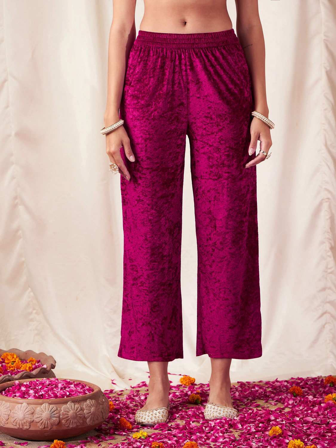 Image of Shae by SASSAFRAS Regular Fit Women Pink Trousers