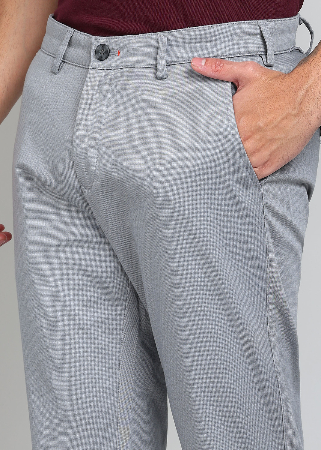 Image of KILLER Slim Fit Men Grey Trousers