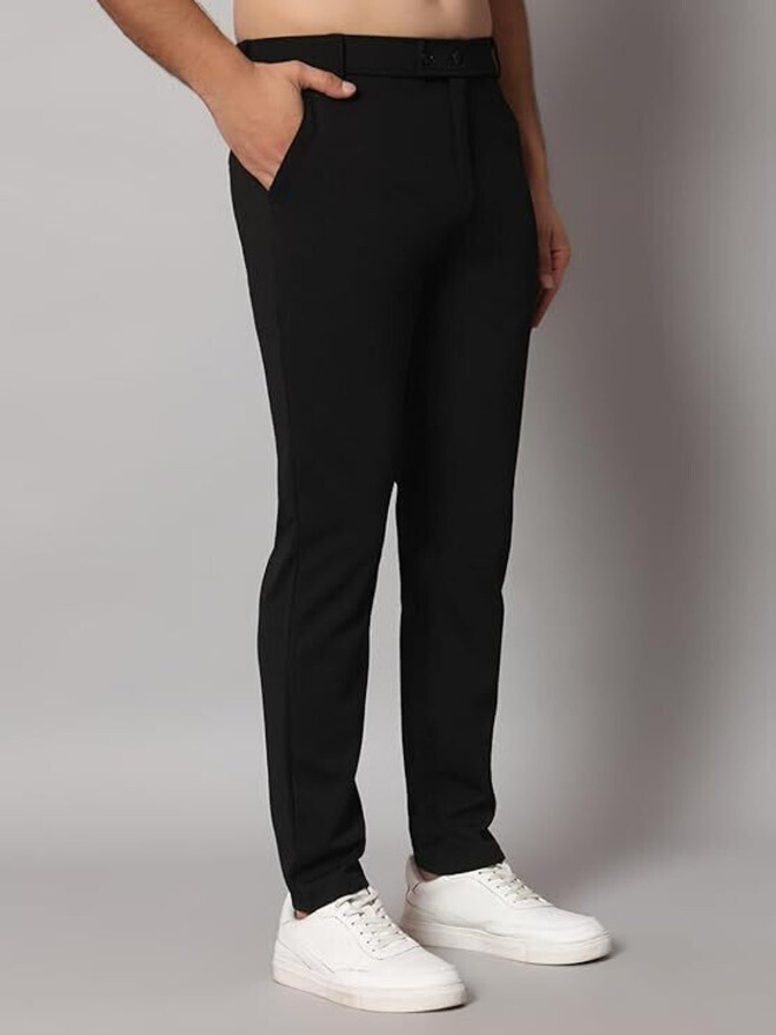 Image of Valley Regular Fit Men Black Trousers