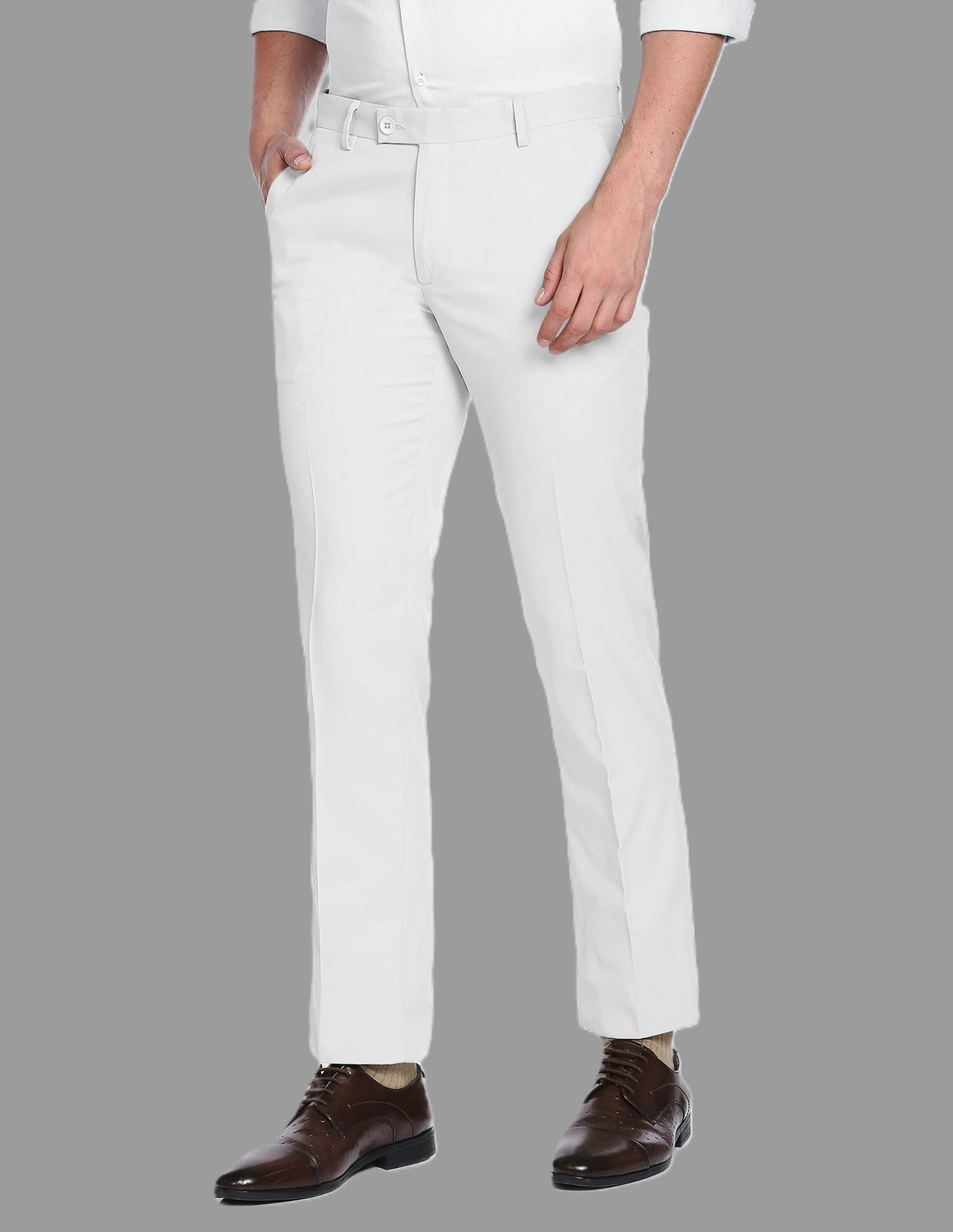 Image of METRONAUT Regular Fit Men White Trousers