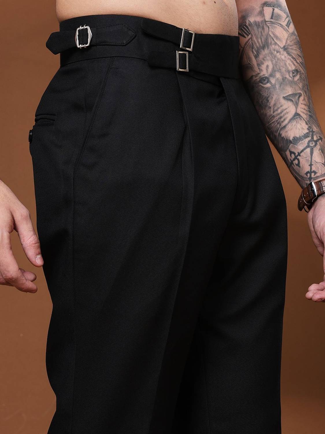 VASTRANU Flared Black Men Trousers - Image 1