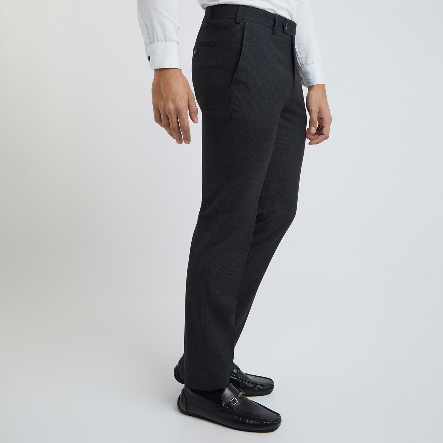 Image of Raymond Slim Fit Men Grey Trousers