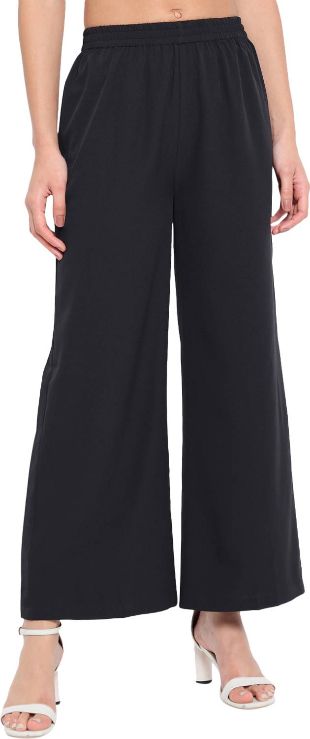 OTIRA Straight Fit Women Black Trousers