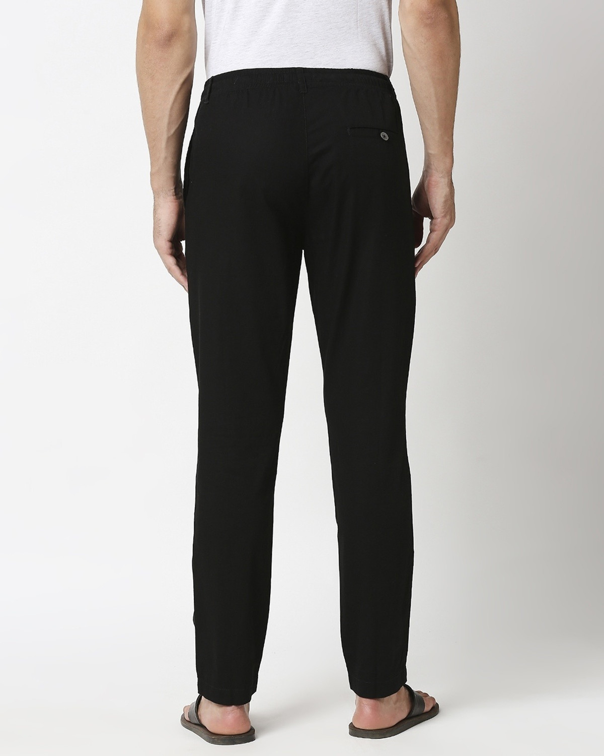 Image of BEWAKOOF Regular Fit Men Black Trousers