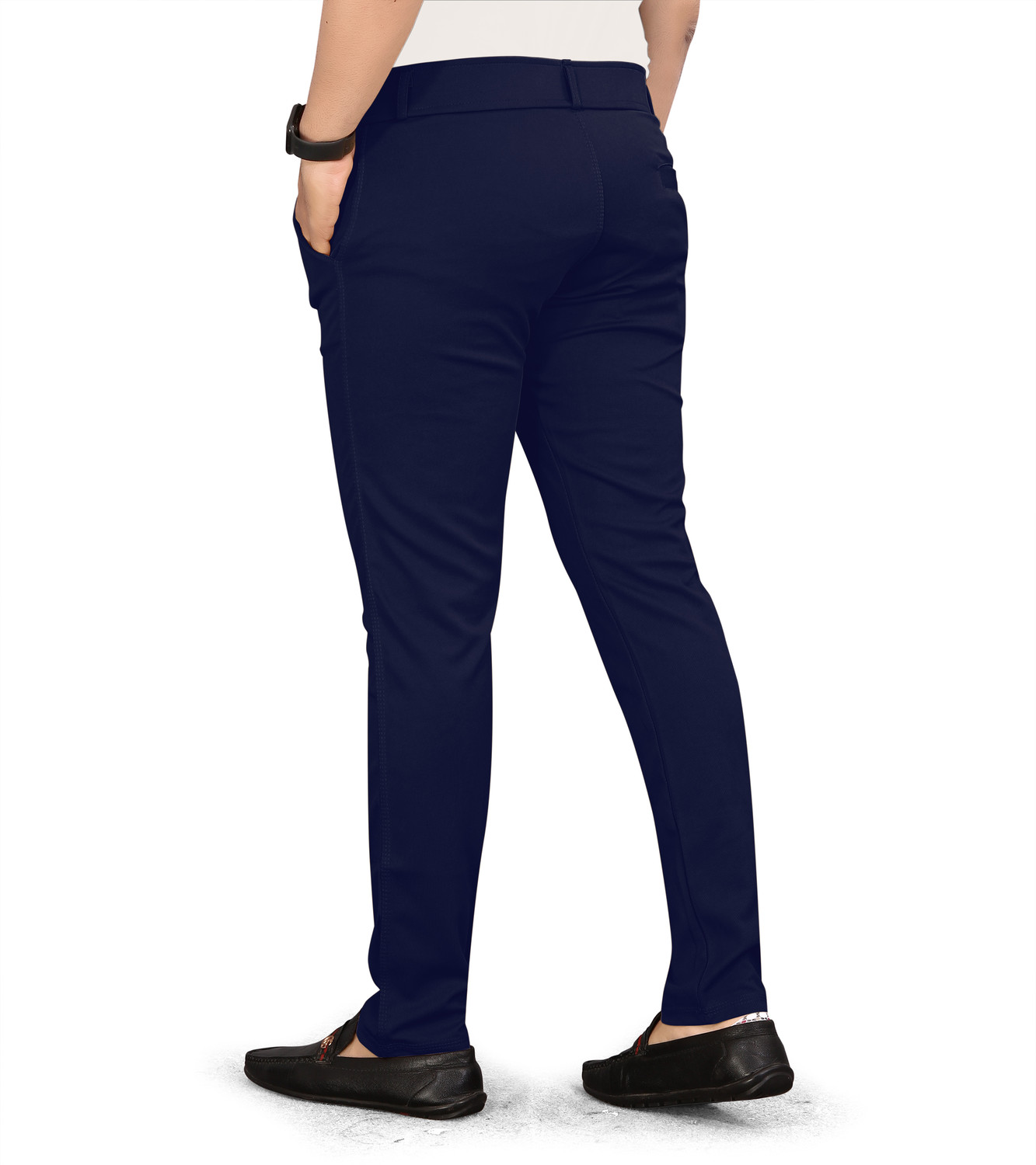 Image of TENIT Slim Fit Men Blue, Silver Trousers