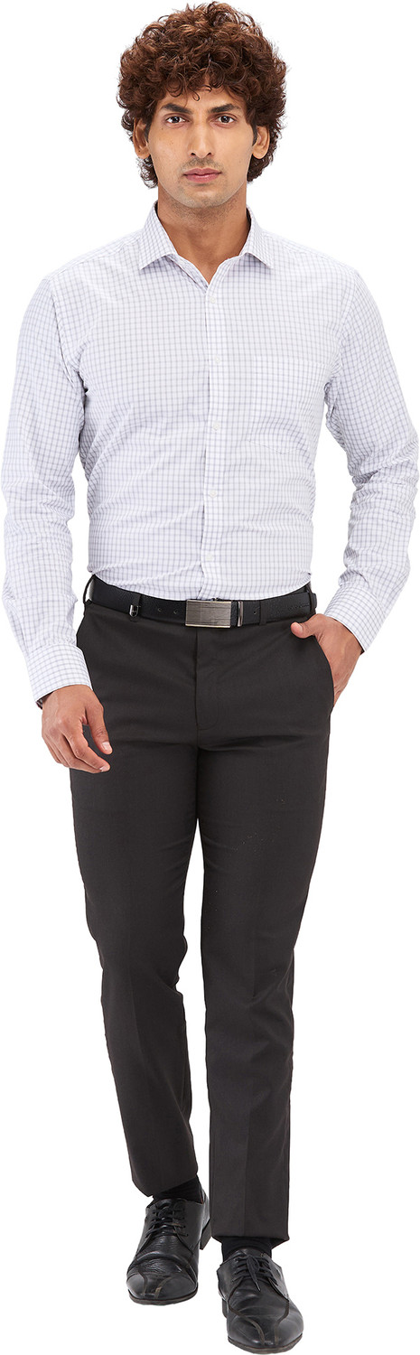 Image of PARK AVENUE Regular Fit Men Brown Trousers