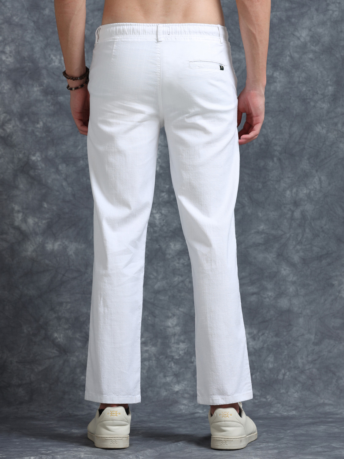 Image of Trumode Relaxed Men White Trousers