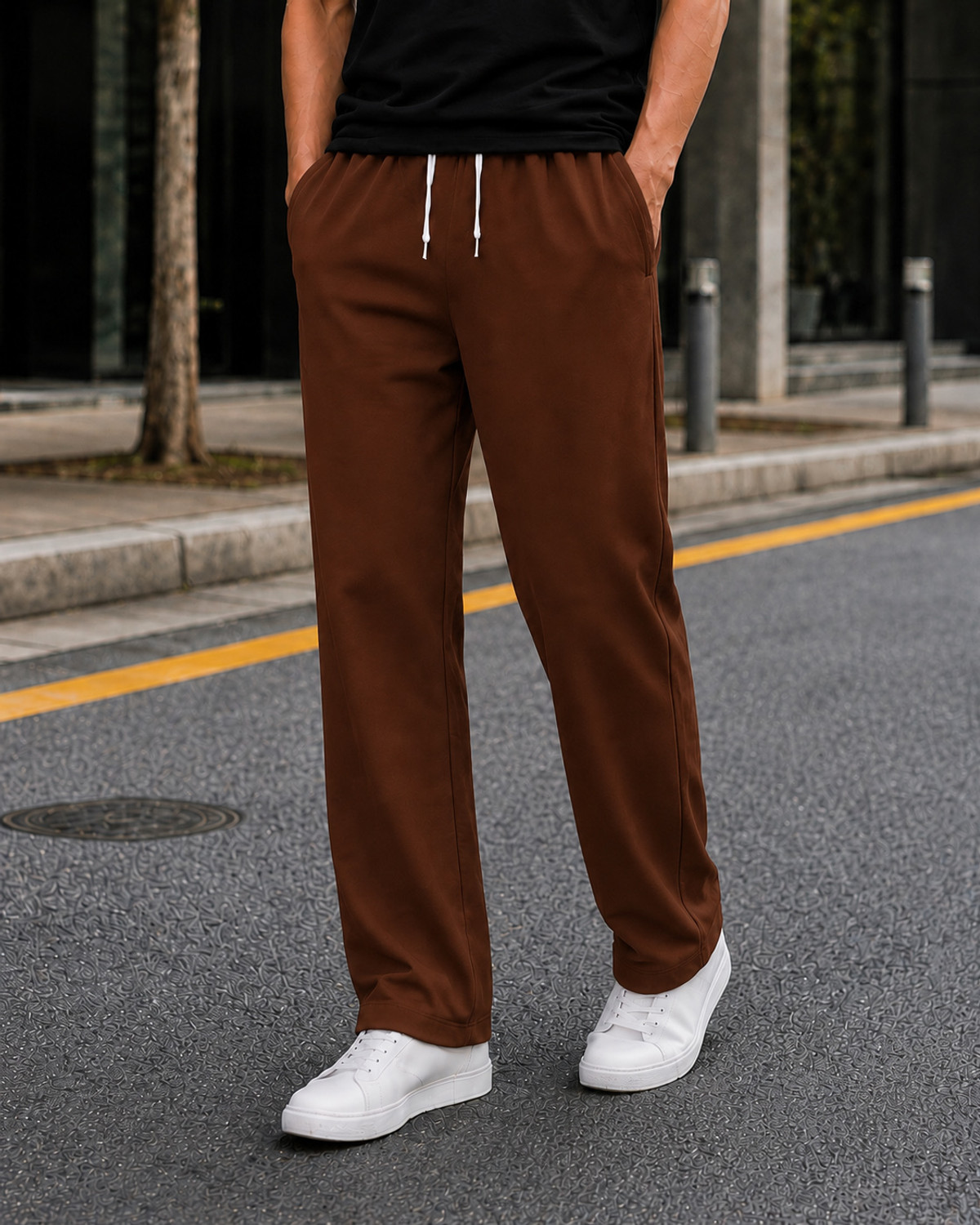Image of METRONAUT Loose Fit Men Brown Trousers