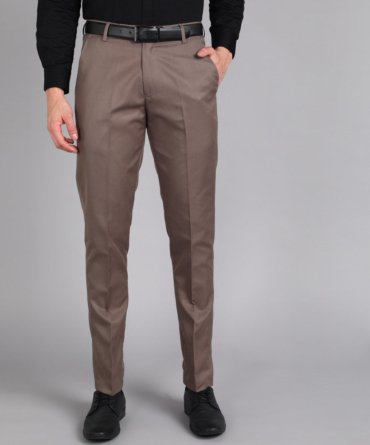 Image of PROVOGUE Slim Fit Men Brown Trousers