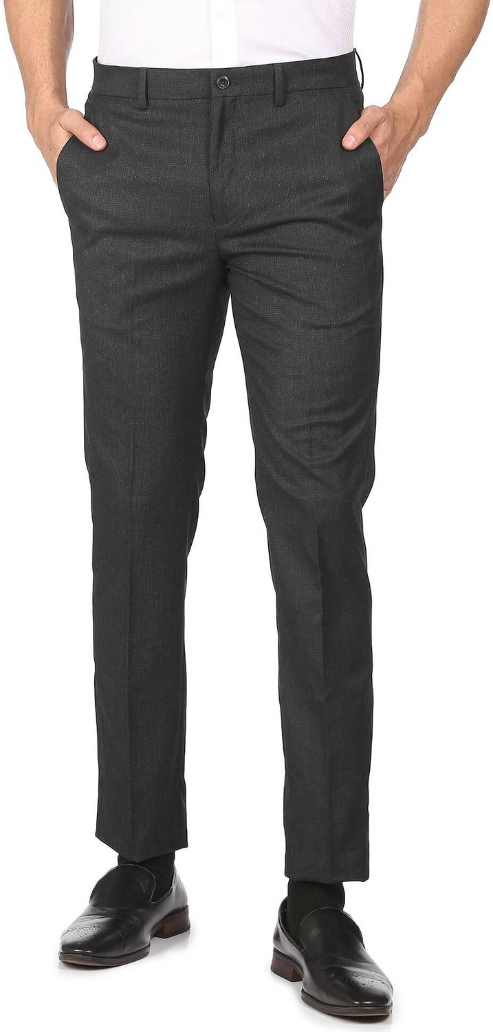 Arrow Newyork Skinny Fit Men Black Trousers