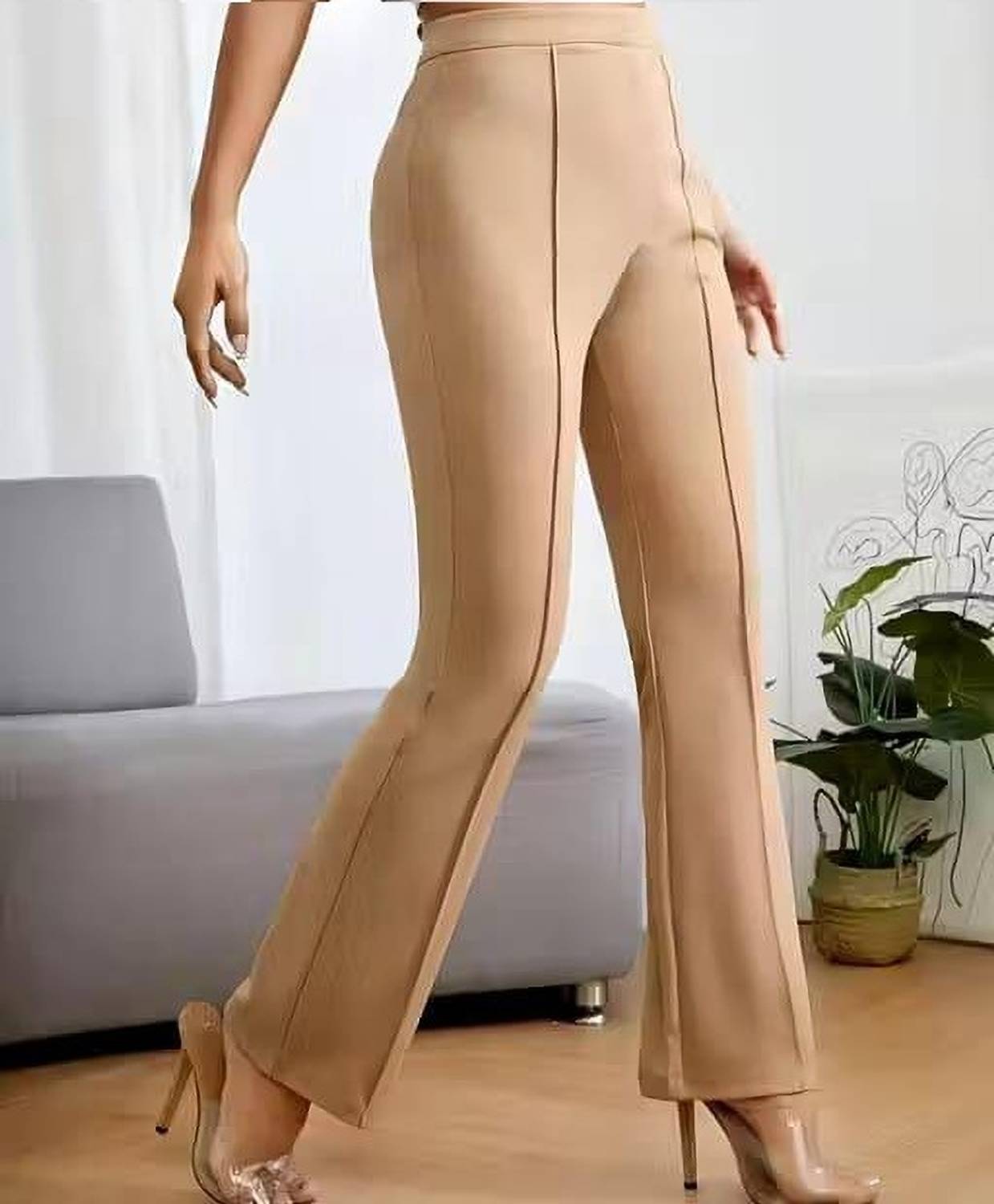 victoria high waisted dress pants - taupe Tall Waist 25 Inseam 34 Medium Petite Victoria High Waisted Dress