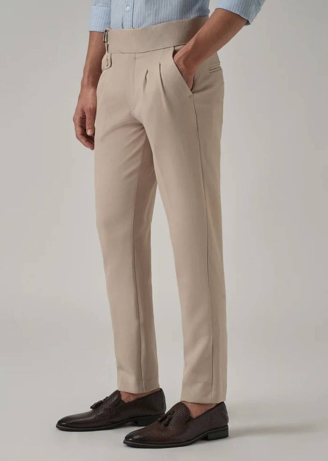 SKENJEL Regular Fit Men Beige Trousers - Image 2