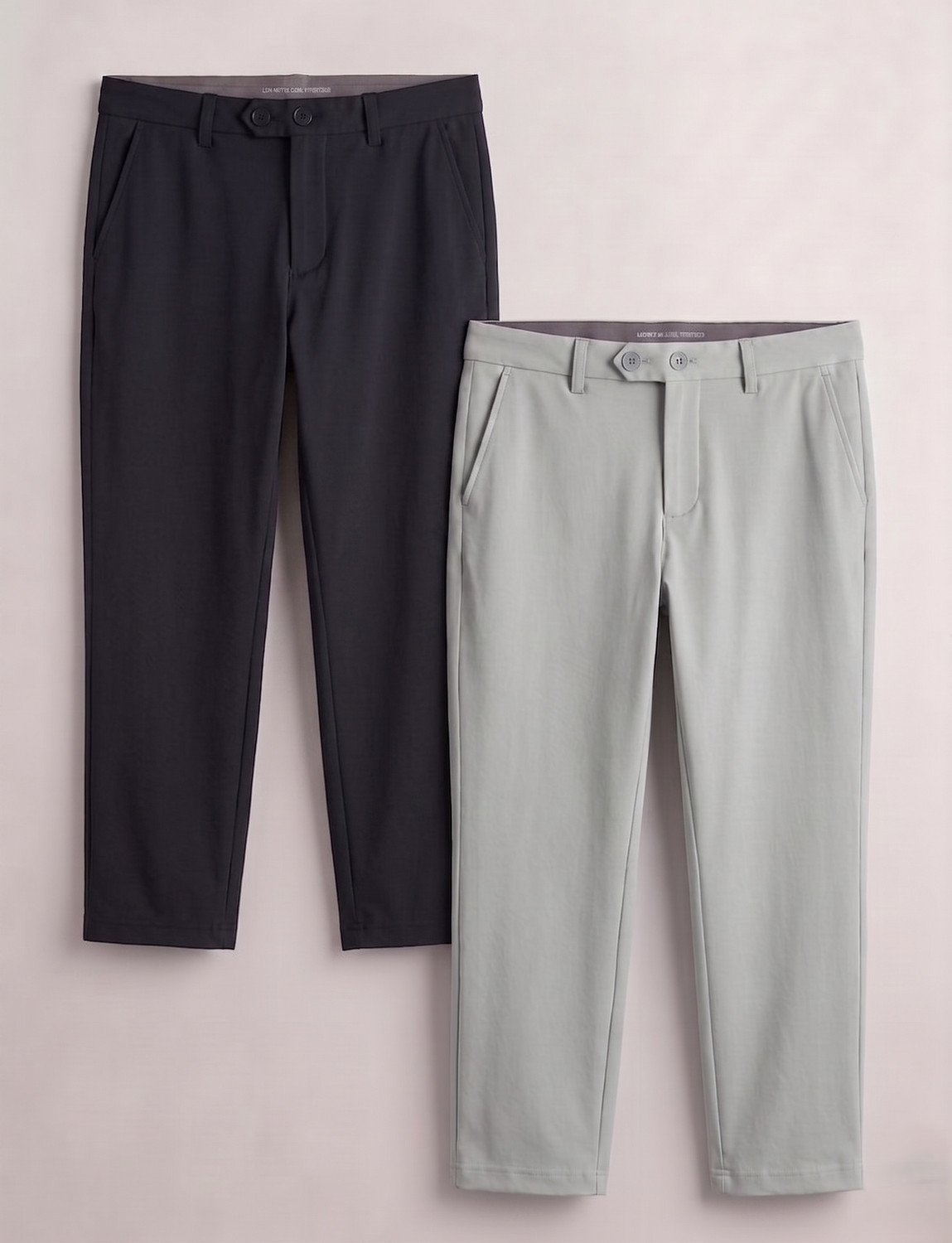 Image of TheMutedThreads Slim Fit Men Grey, Black Trousers