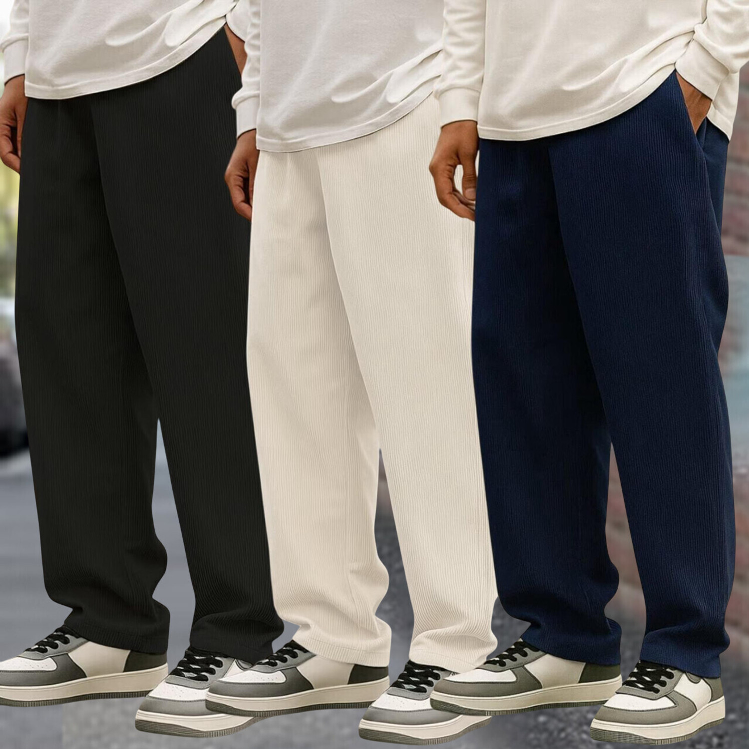 Image of METRONAUT Relaxed Men Multicolor Trousers