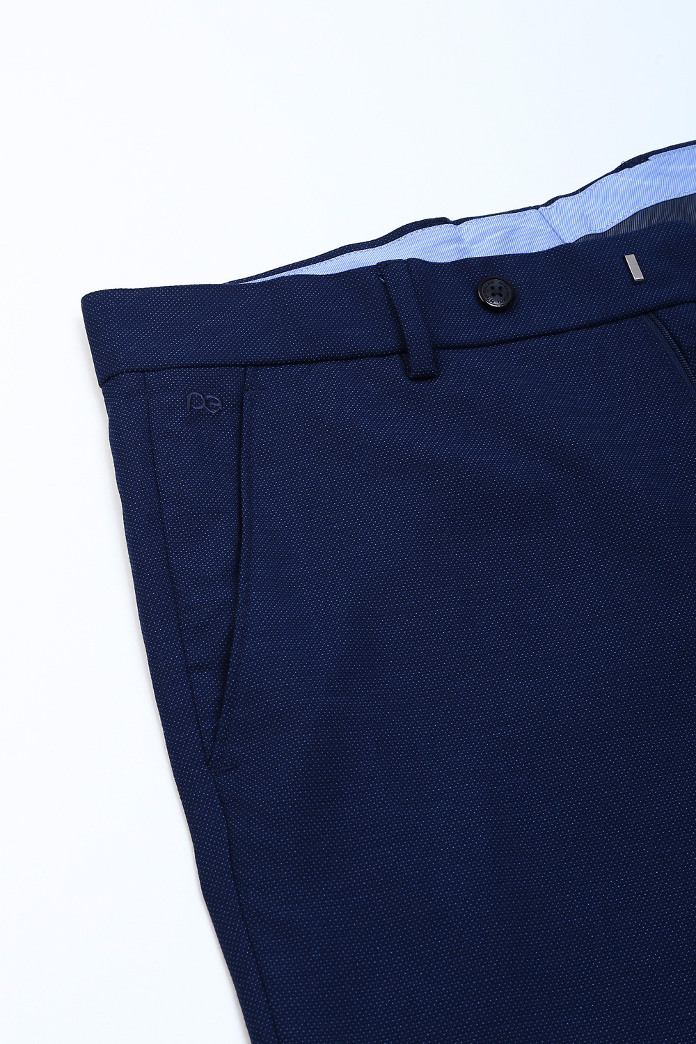 Image of PETER ENGLAND Slim Fit Men Blue Trousers
