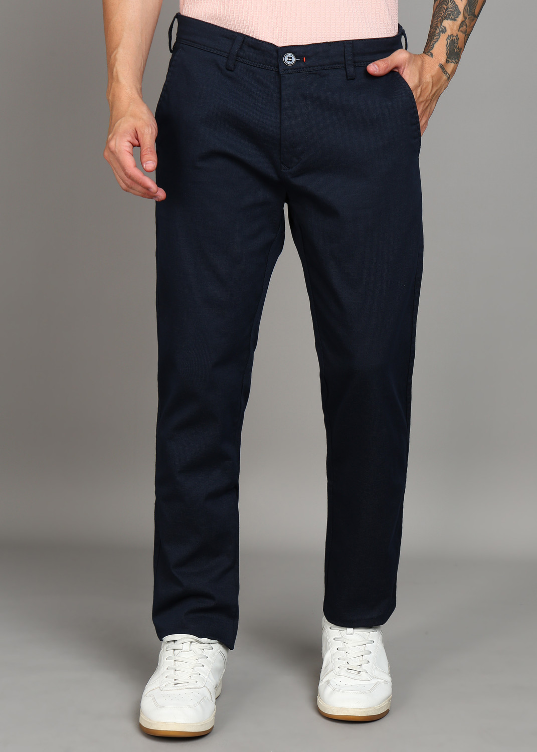 Image of KILLER Slim Fit Men Dark Blue Trousers