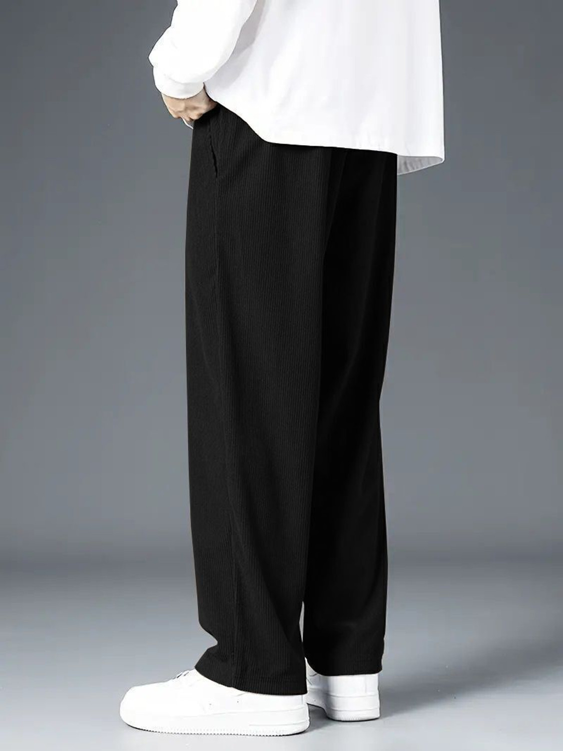 Image of Leriya Fashion Regular Fit Men Black Trousers