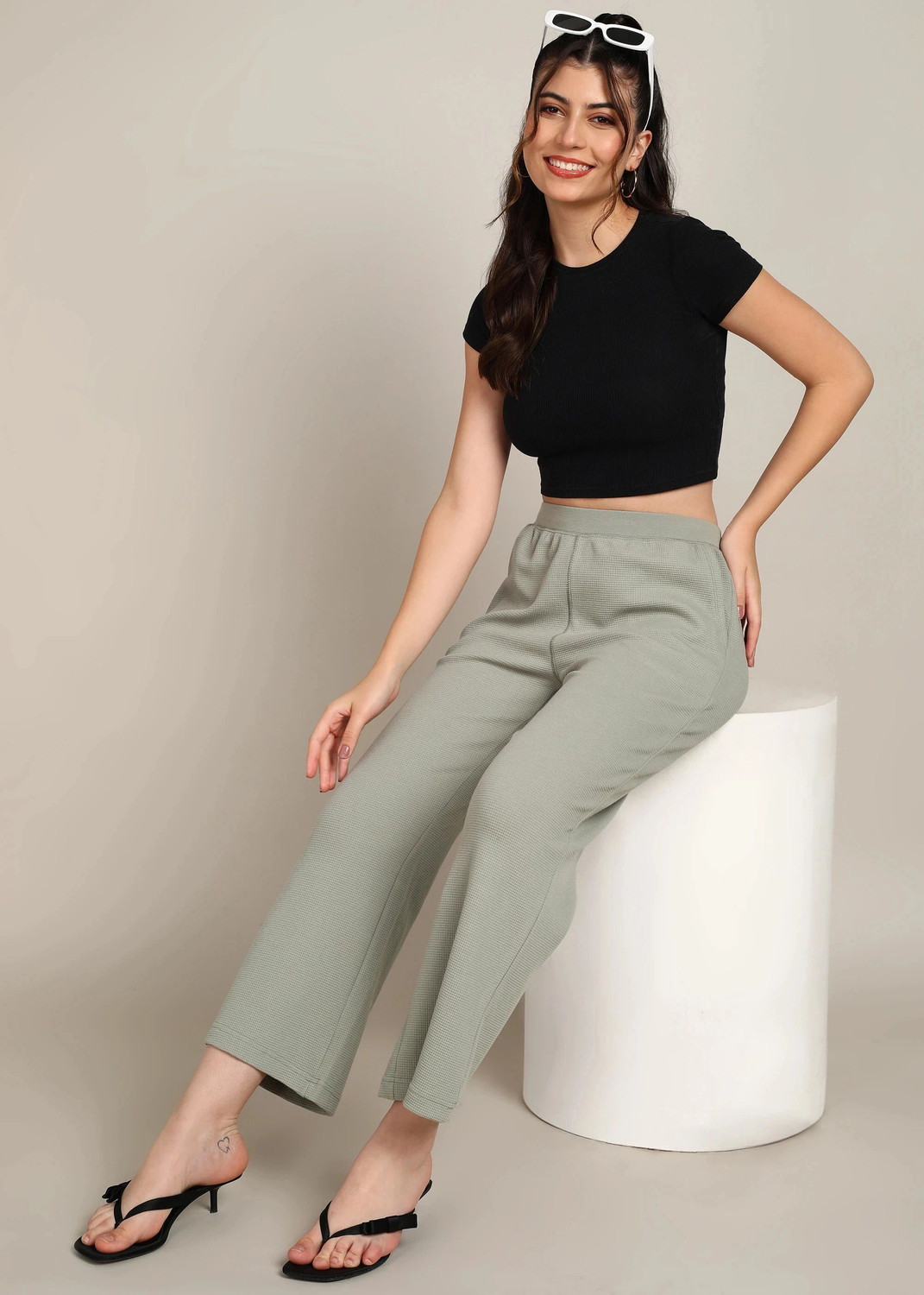 Image of Alan Jones Relaxed Women Light Green Trousers