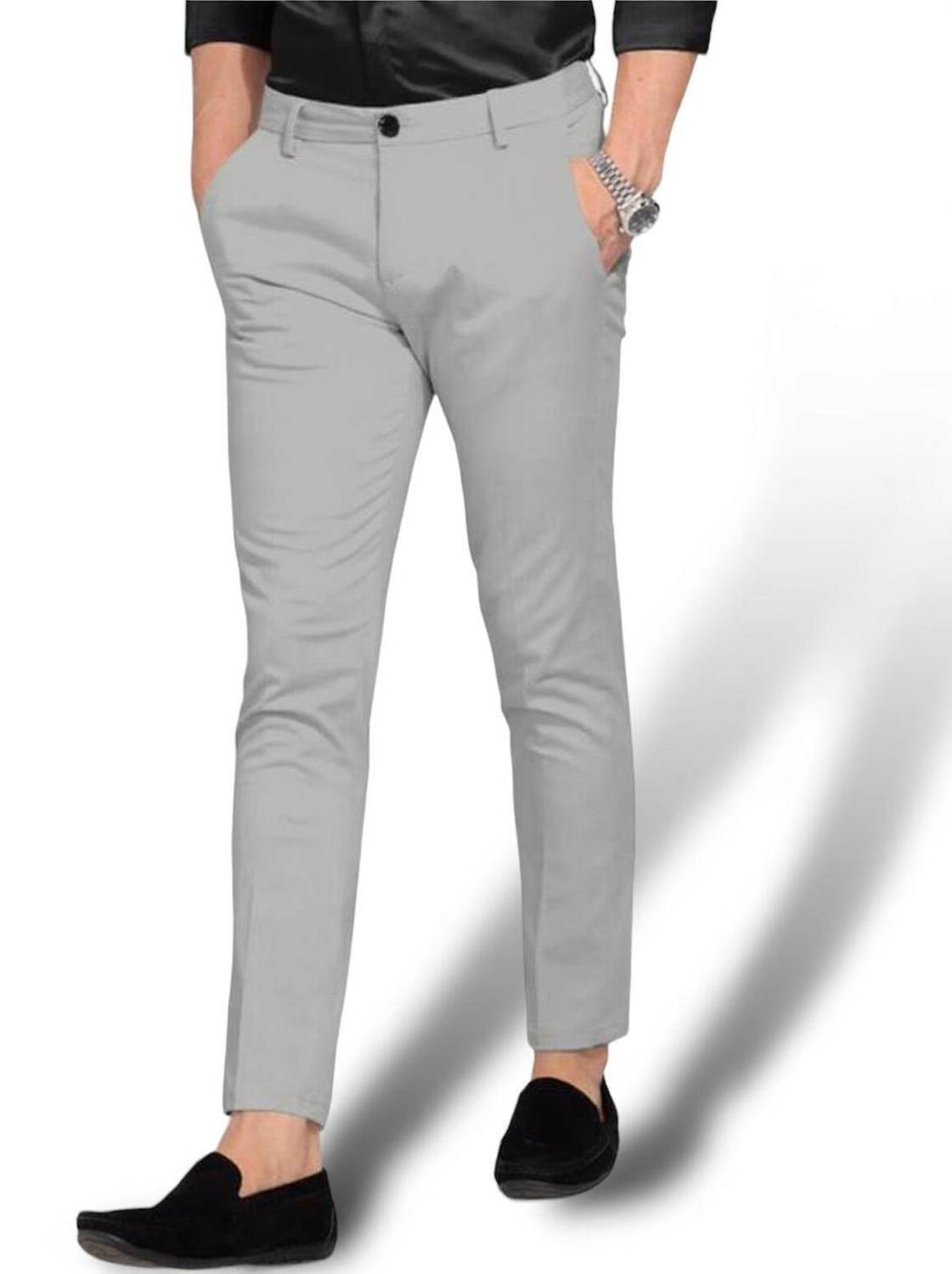 ELITE STAR Regular Fit Men Grey Trousers