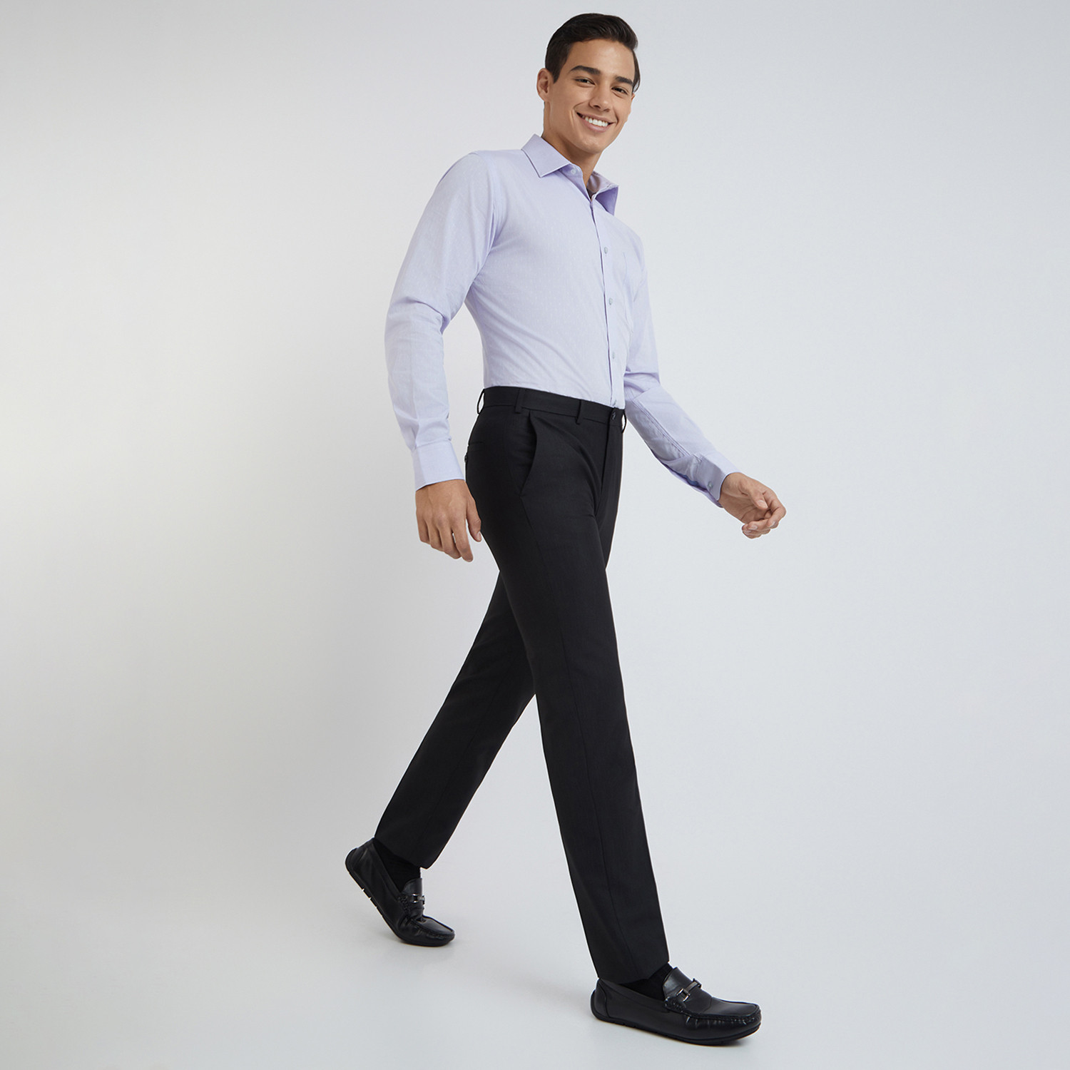 Image of Raymond Slim Fit Men Black Trousers