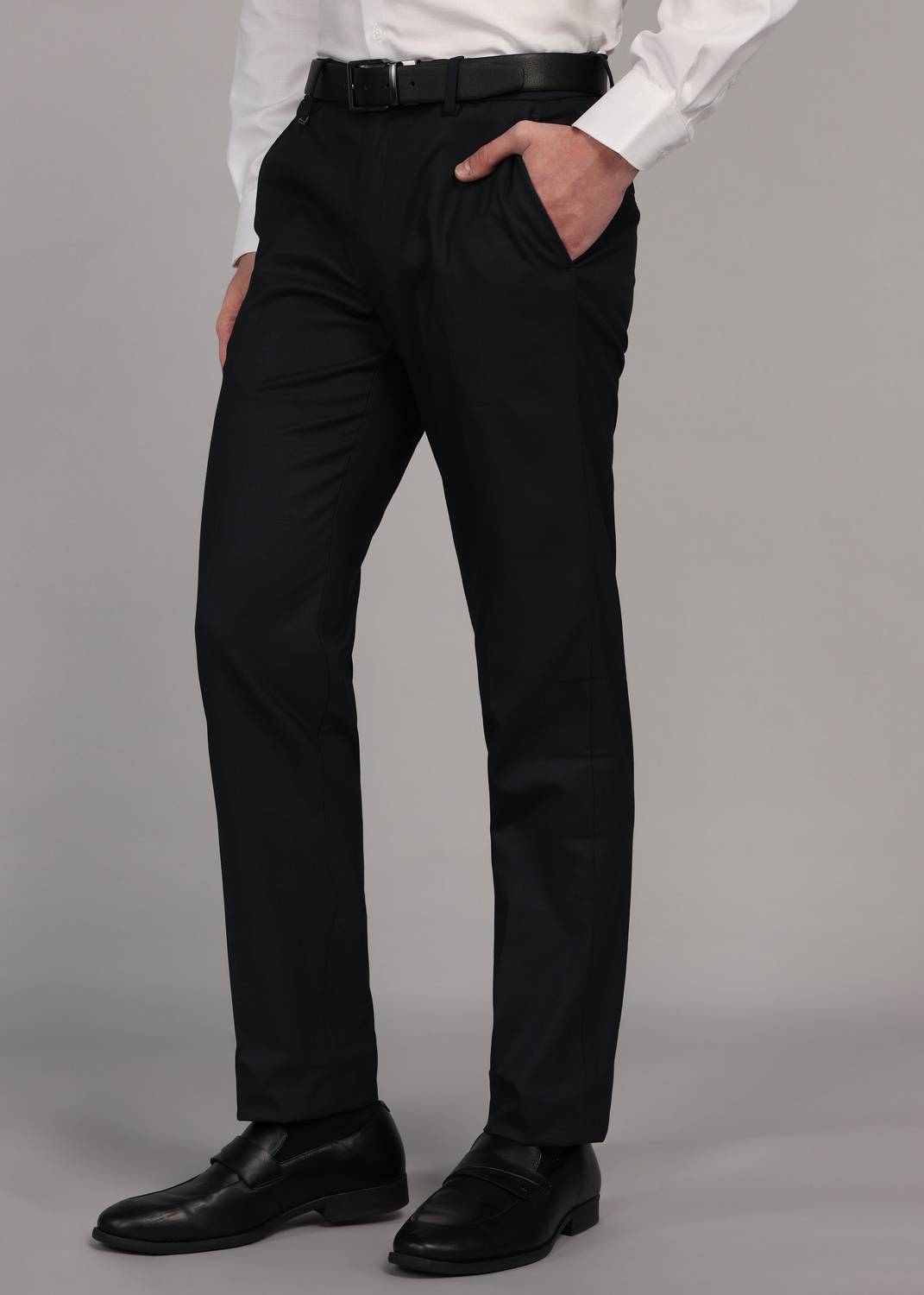 VAN HEUSEN Slim Fit Black Trousers - Image 3