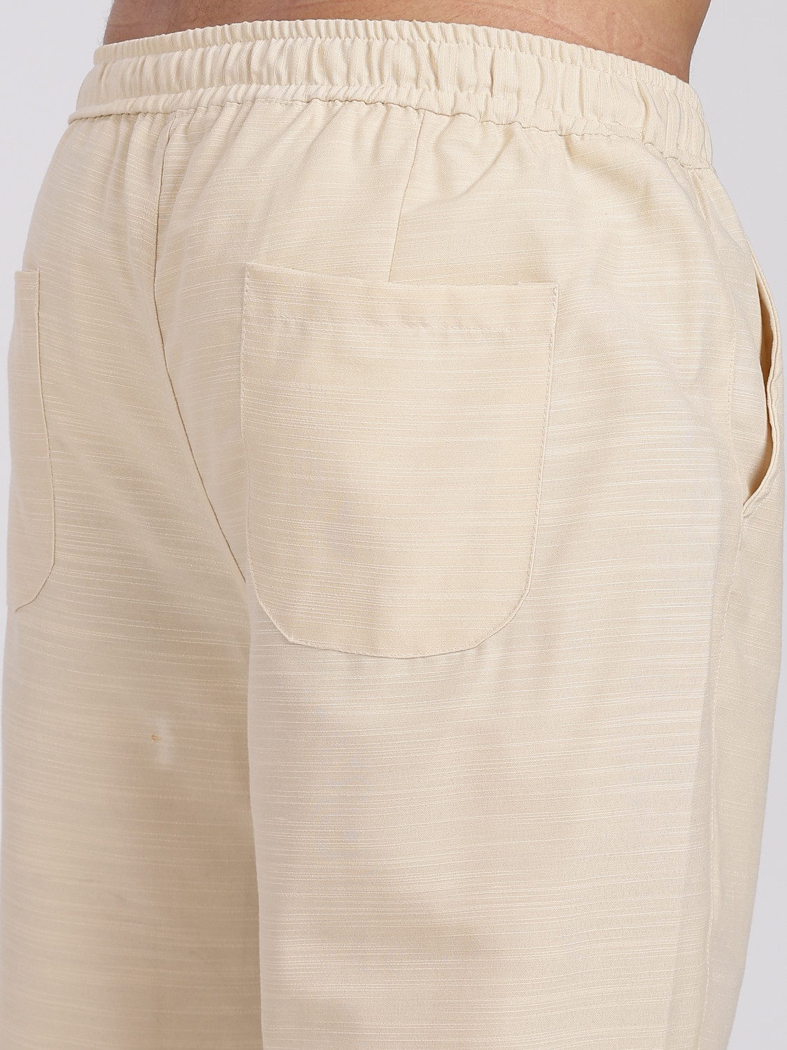 Image of Lyphy Straight Fit Men Cream Trousers