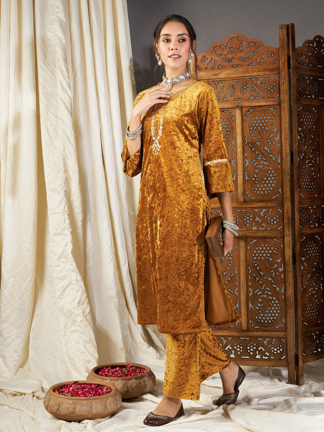 Image of Shae by SASSAFRAS Regular Fit Women Yellow Trousers