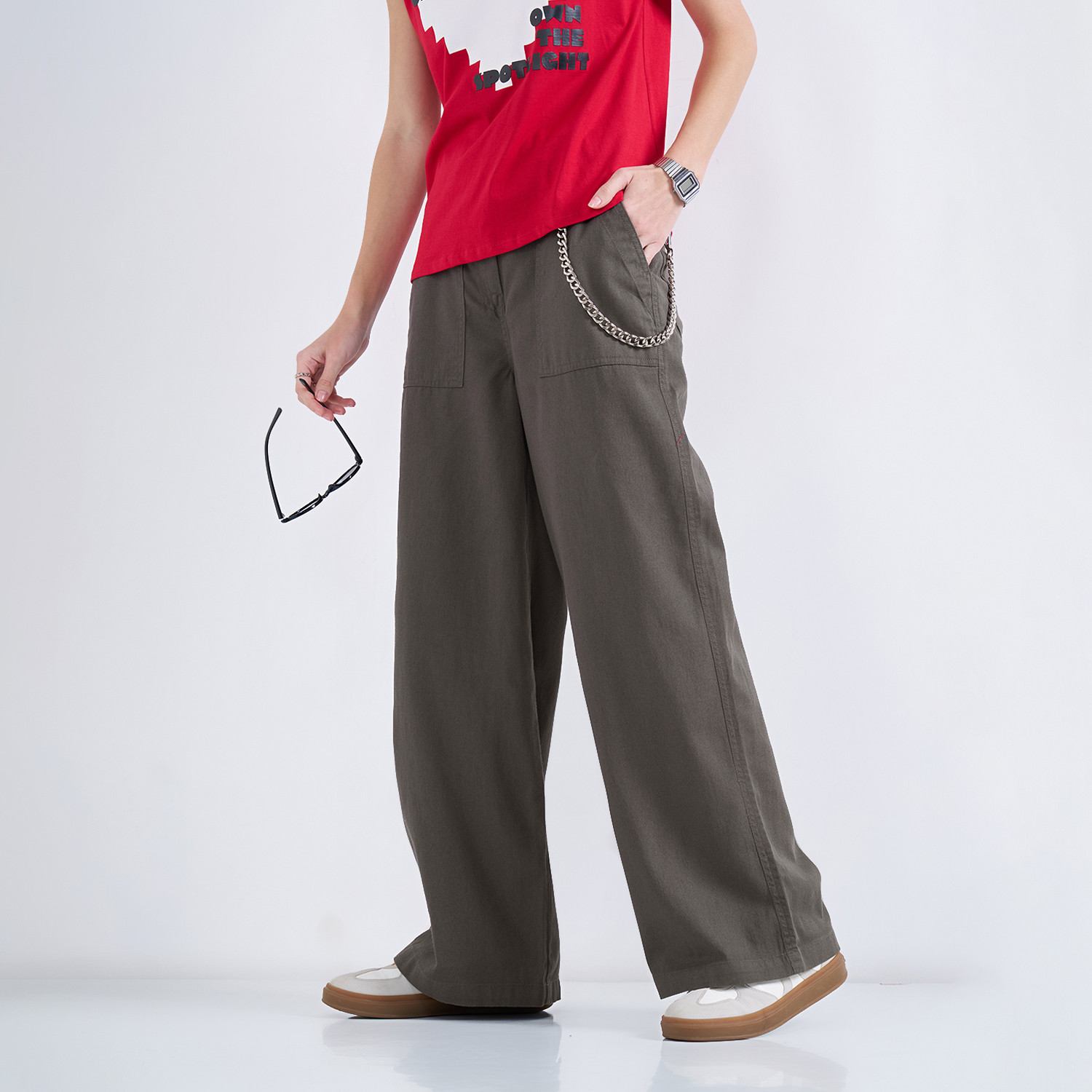 Image of PEOPLE Women Grey Trousers