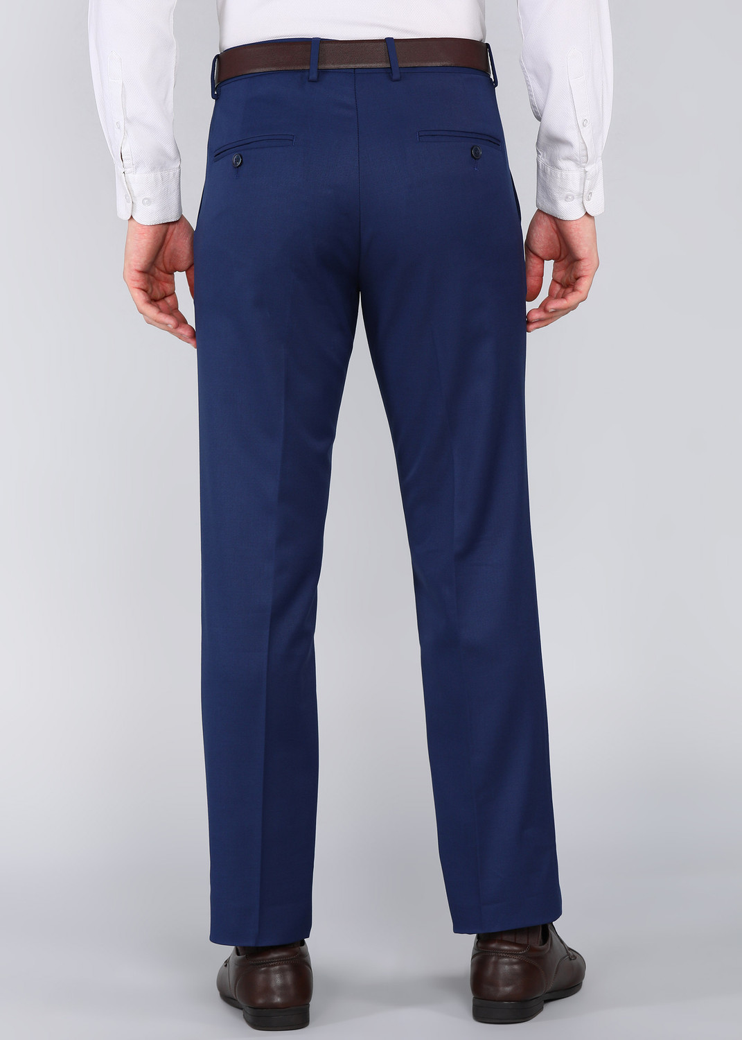 Image of PETER ENGLAND Slim Fit Men Blue Trousers