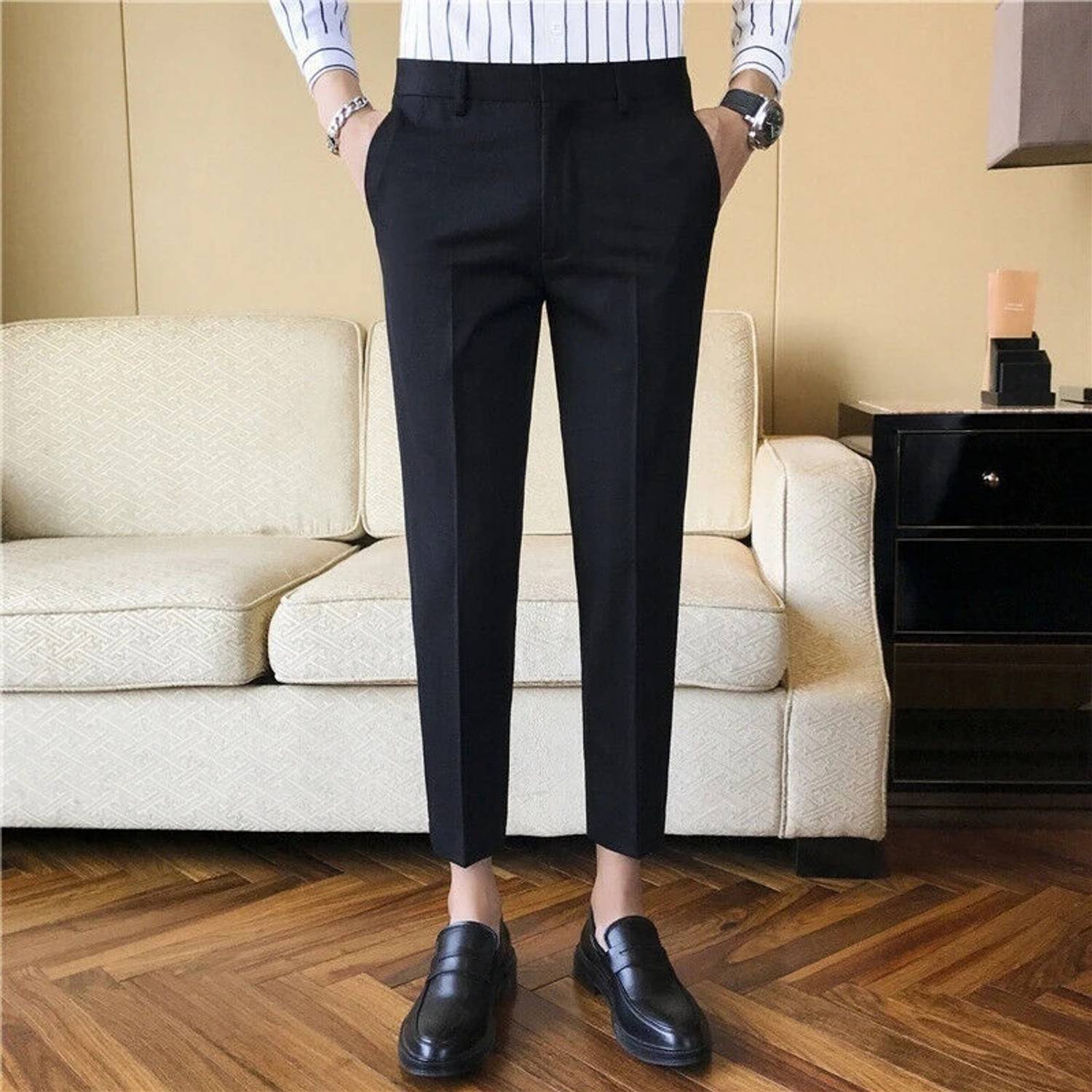 PESADO Slim Fit Black Trousers - Image 2