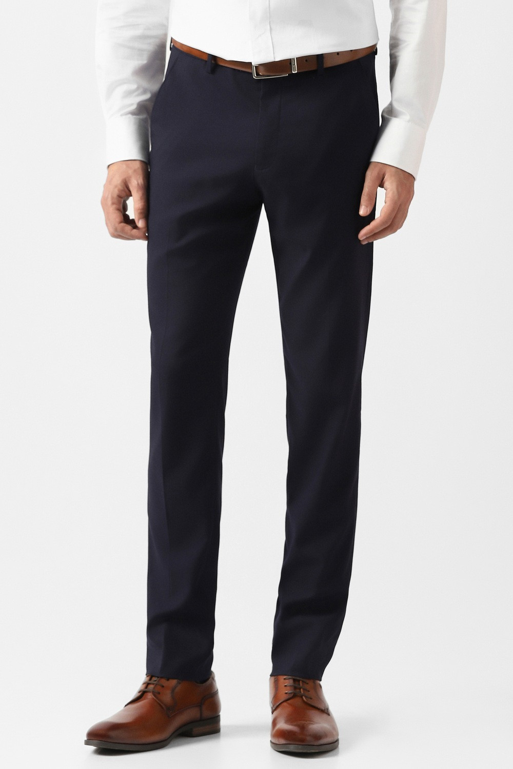 Image of VAN HEUSEN Slim Fit Men Dark Blue Trousers