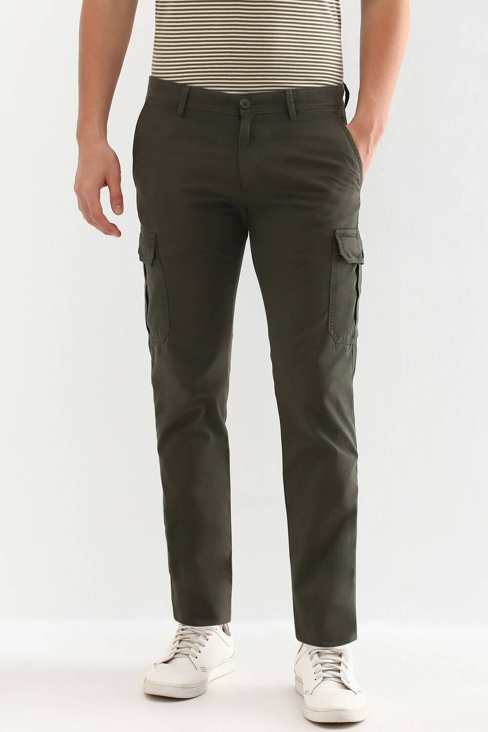 Allen Solly Slim Fit Men Green Trousers