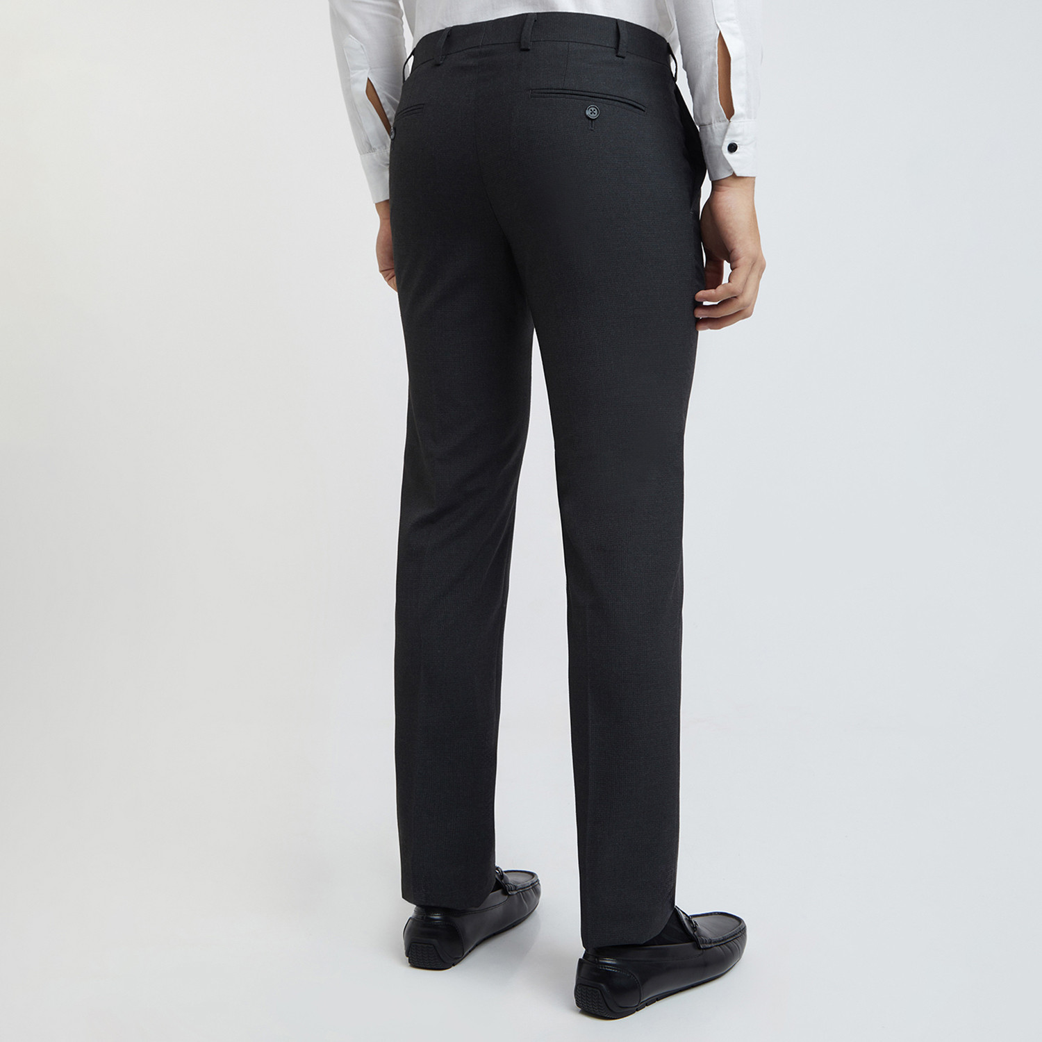 Image of Raymond Slim Fit Men Grey Trousers