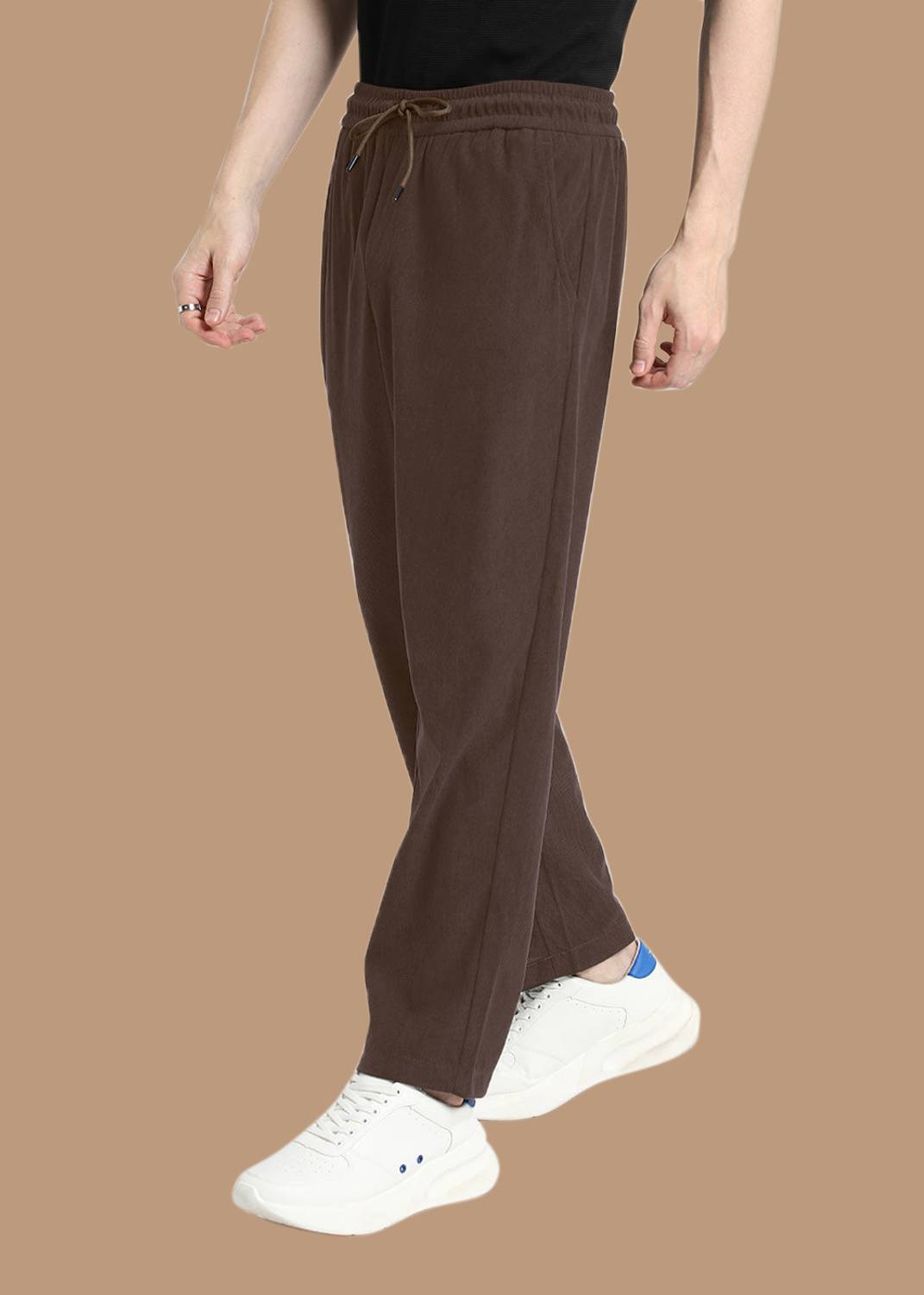 INDICLUB Relaxed Men Brown Trousers - Image 3