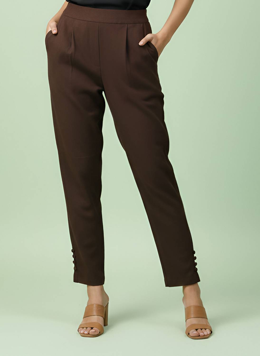 AKIKO Regular Fit Women Brown Trousers