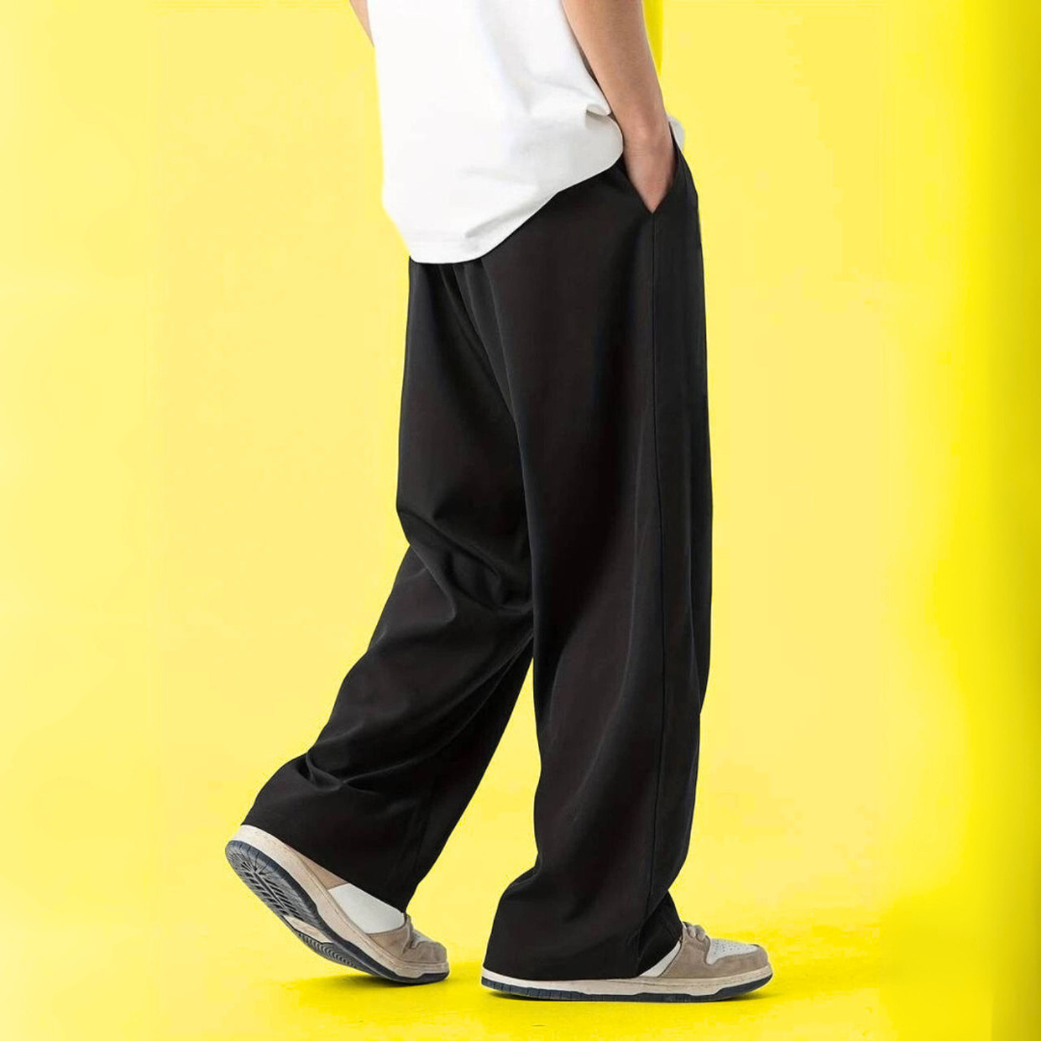 Image of WEVOK WEAR Relaxed Men Black Trousers