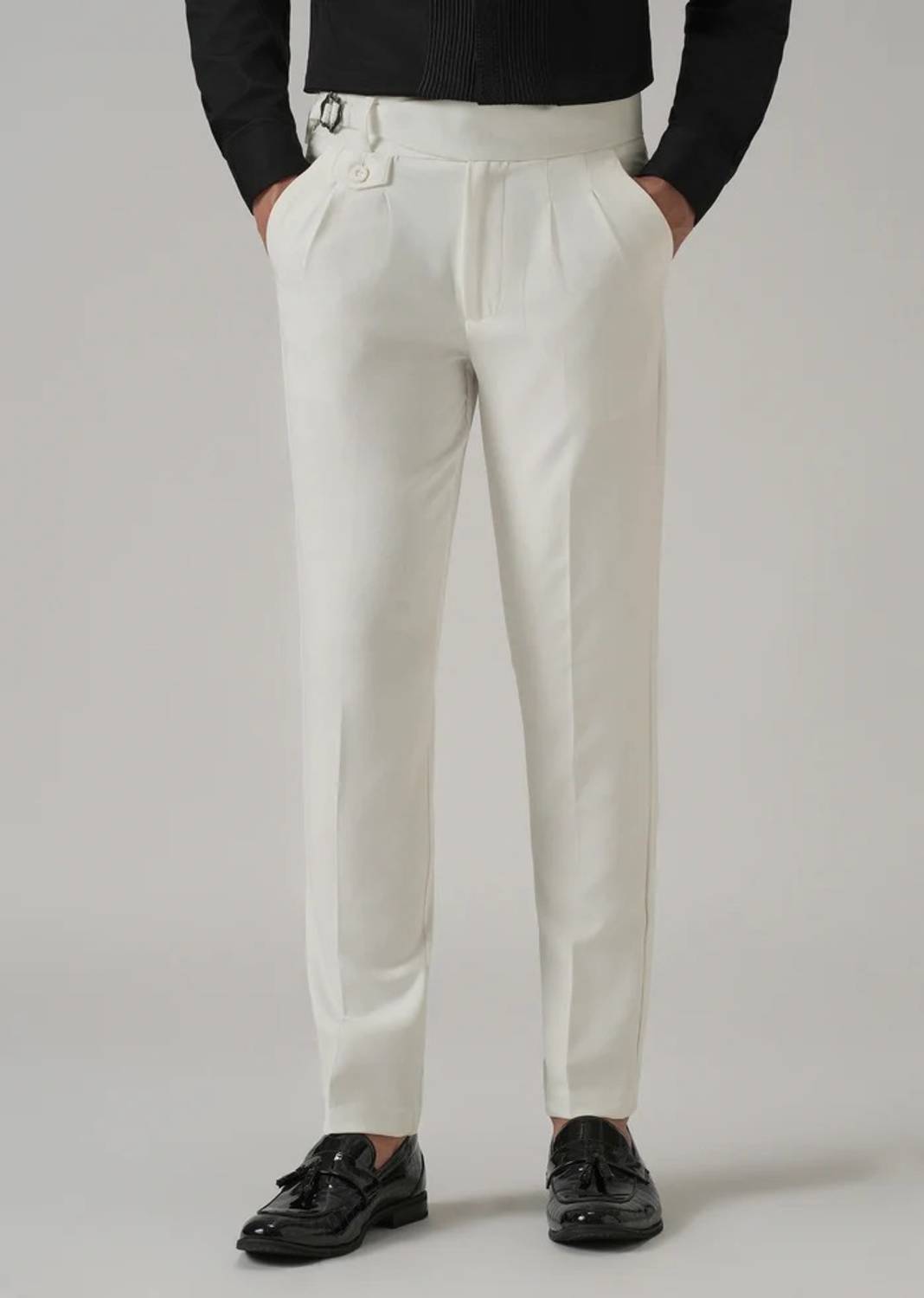 SKGAMEONE Regular Fit Men White Trousers - Image 1