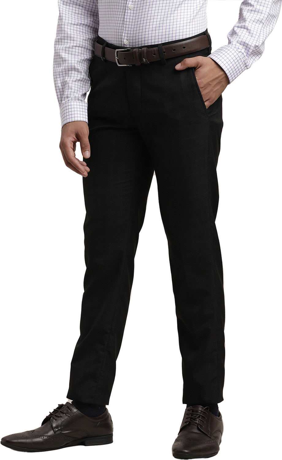 Image of TURTLE Skinny Fit Men Black Trousers
