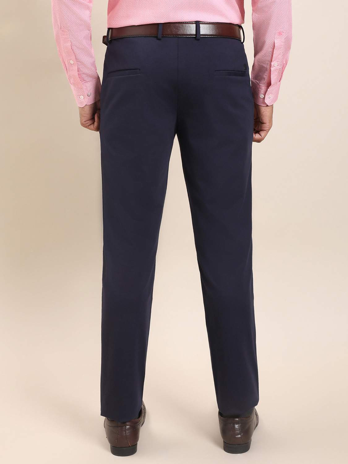 Image of TURTLE Slim Fit Men Blue Trousers