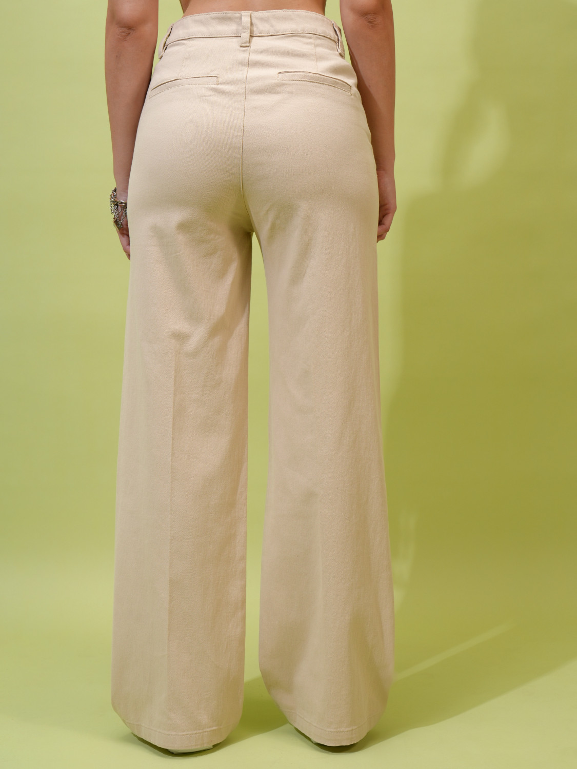 Image of Tokyo Talkies Straight Fit Women Beige Trousers