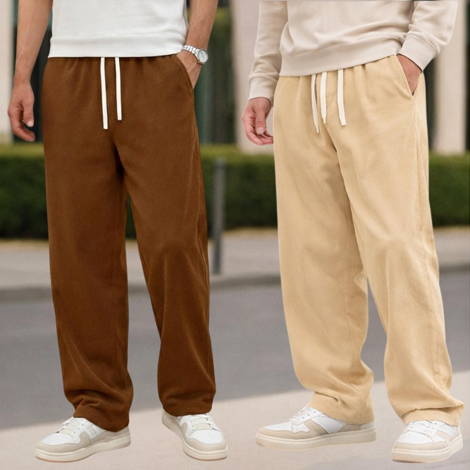Image of Fabflee Relaxed Men Multicolor Trousers