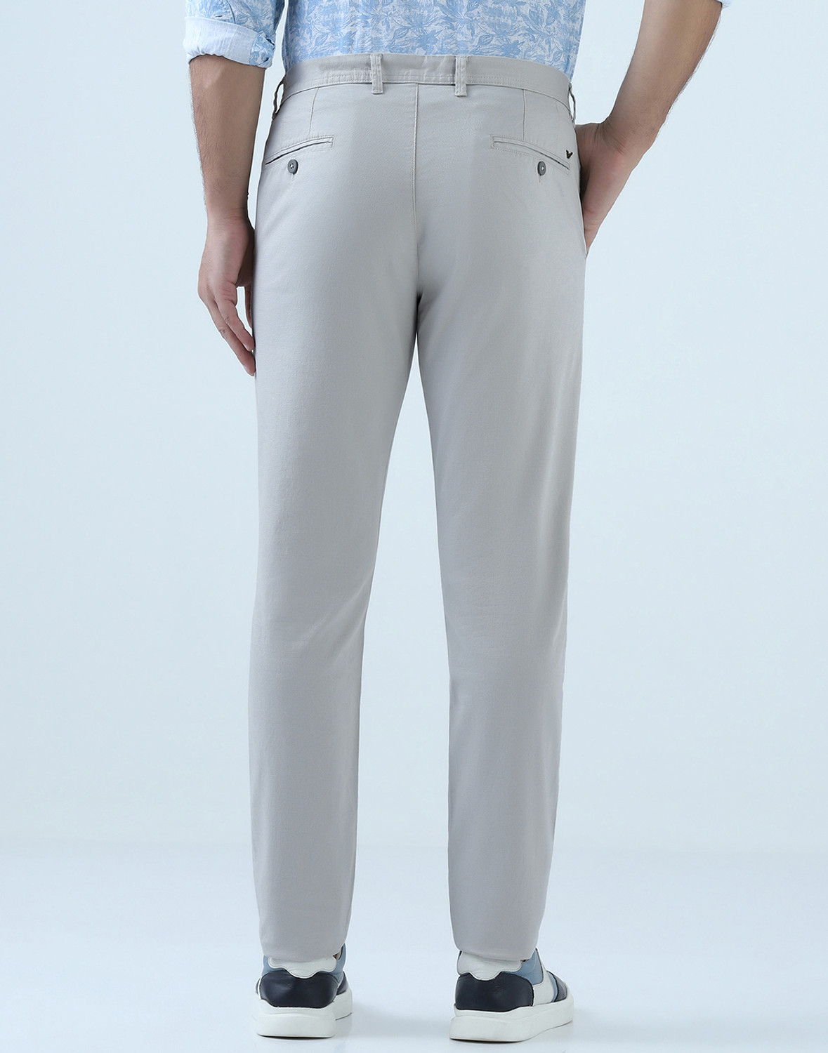 Image of Blackberrys Slim Fit Men Blue Trousers
